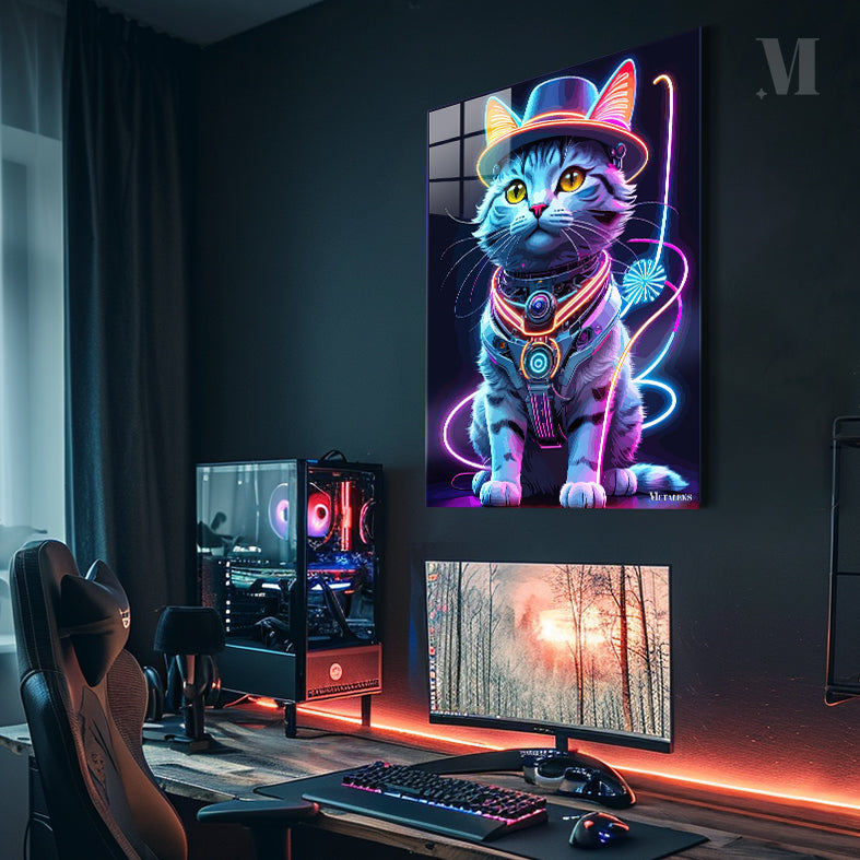Cats neon bat
