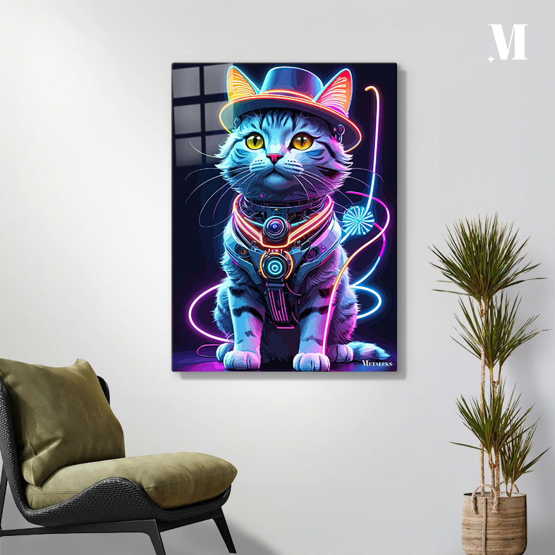 Cats neon bat