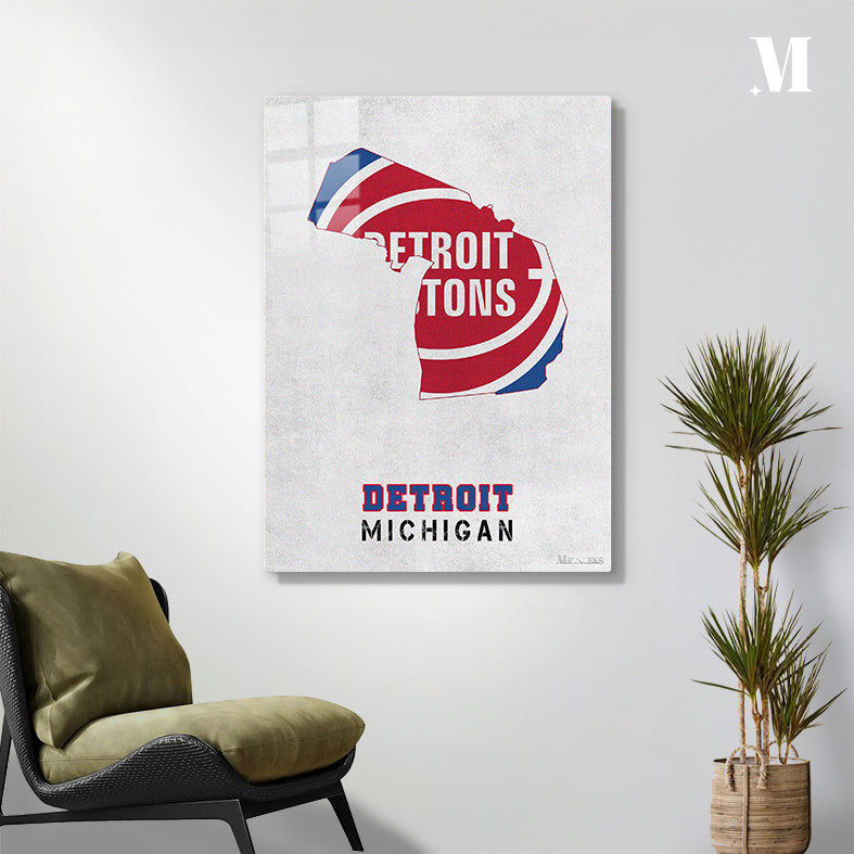 Detroit Pistons Detroit Michigan State Map