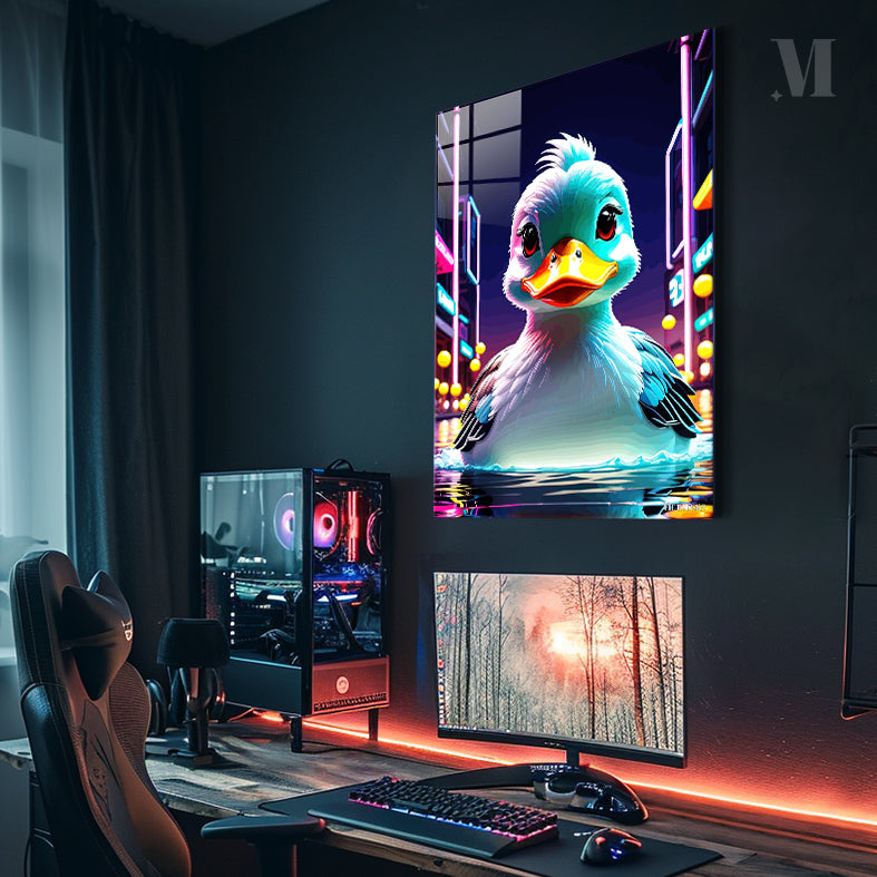 Duck in the air neon