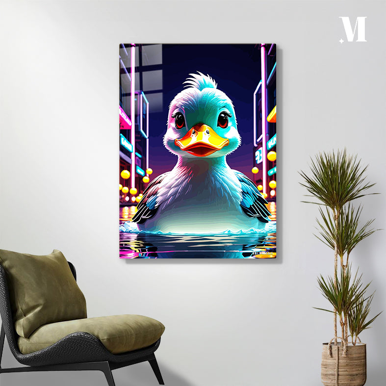 Duck in the air neon