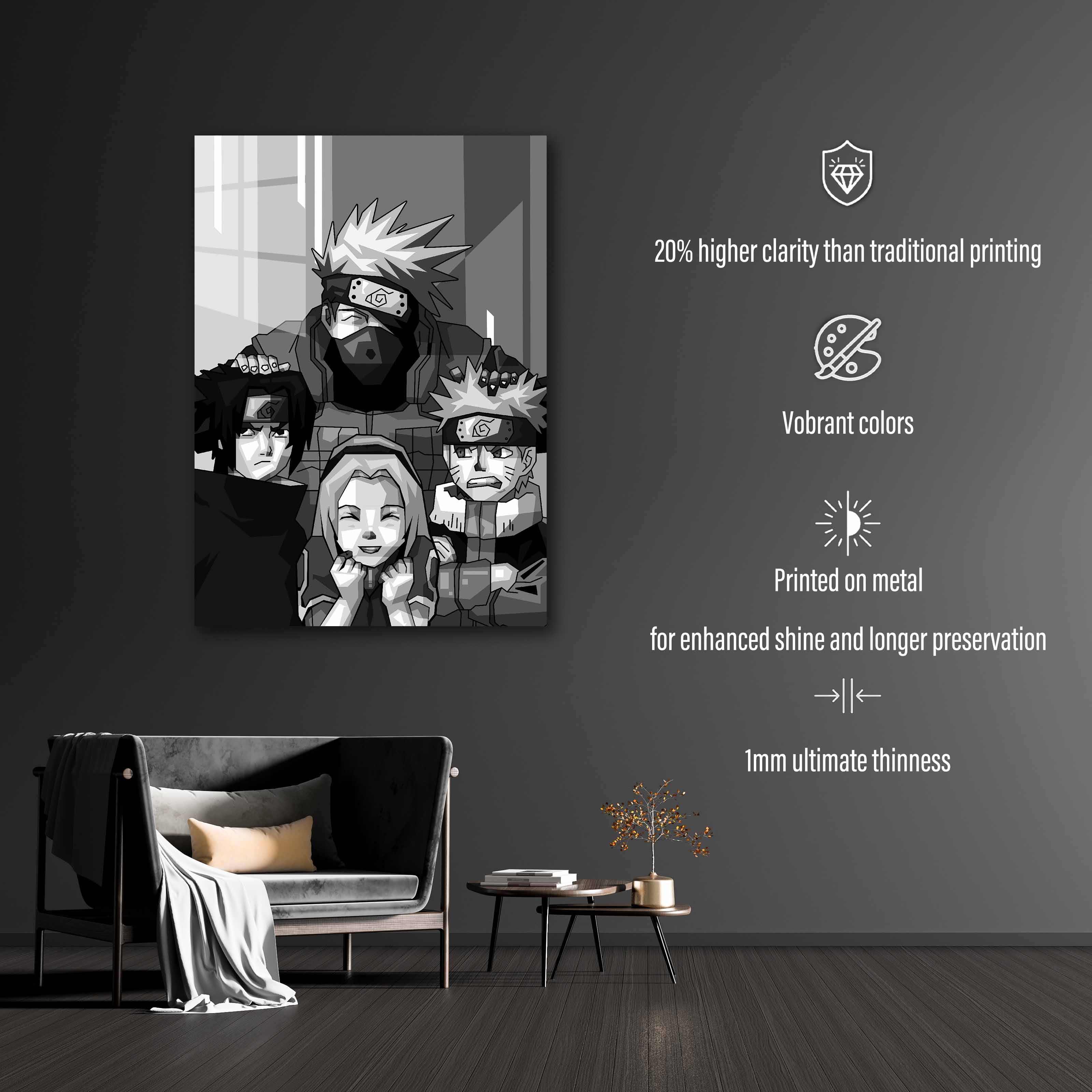 Naruto Team 7 Grayscale