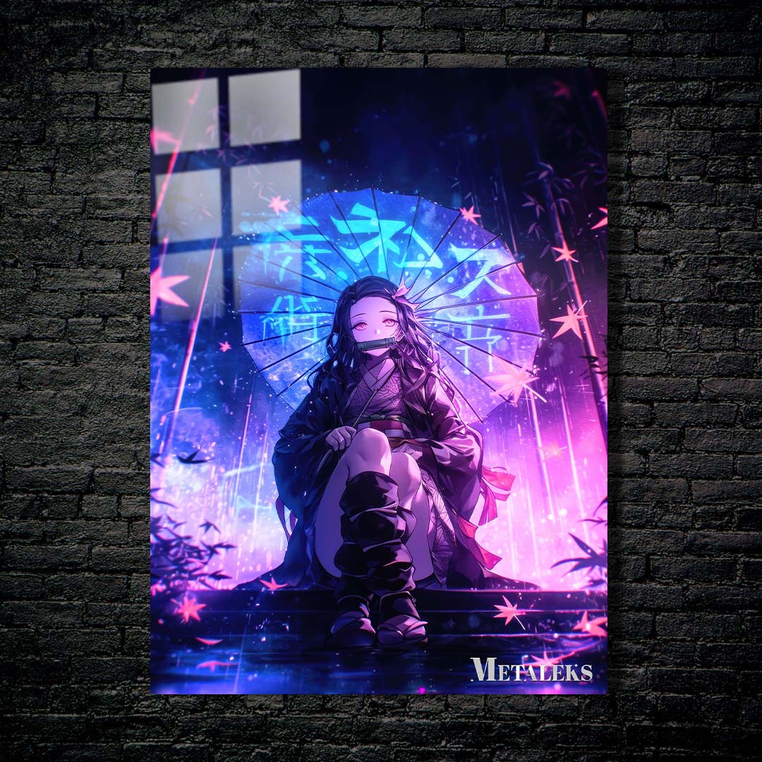 Nezuko Cinematic Rain Wallpaper