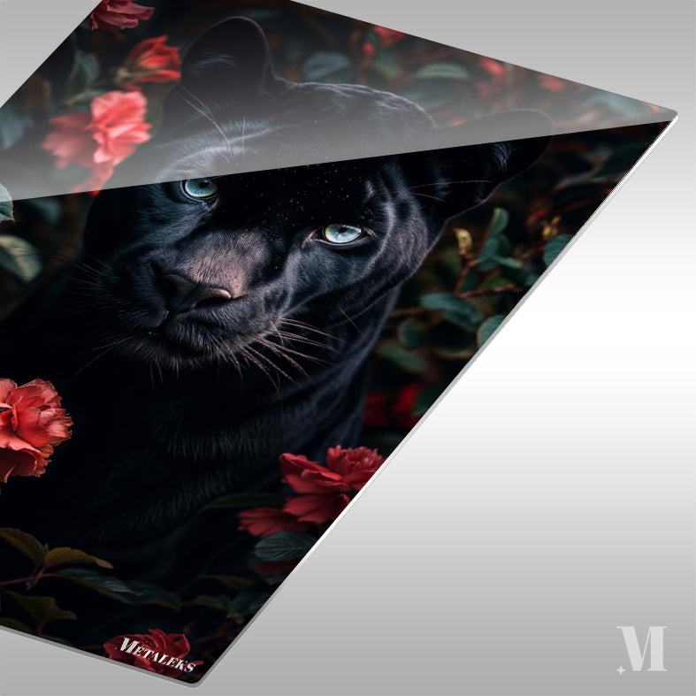 Panther Amidst Crimson Roses