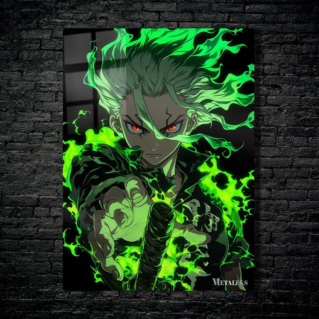 Senku Ishigami Green Fire