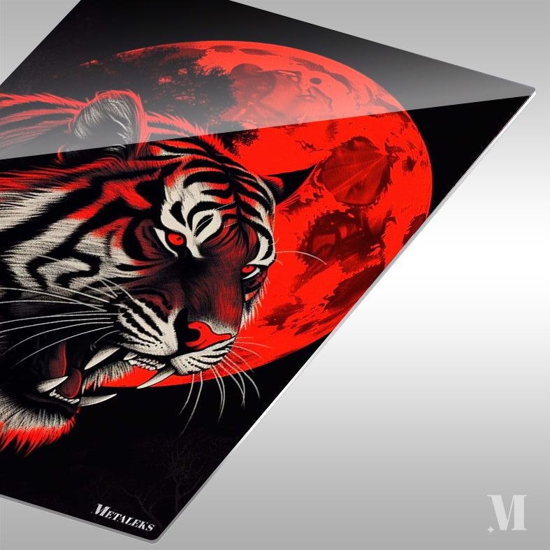 Tiger and red Moon