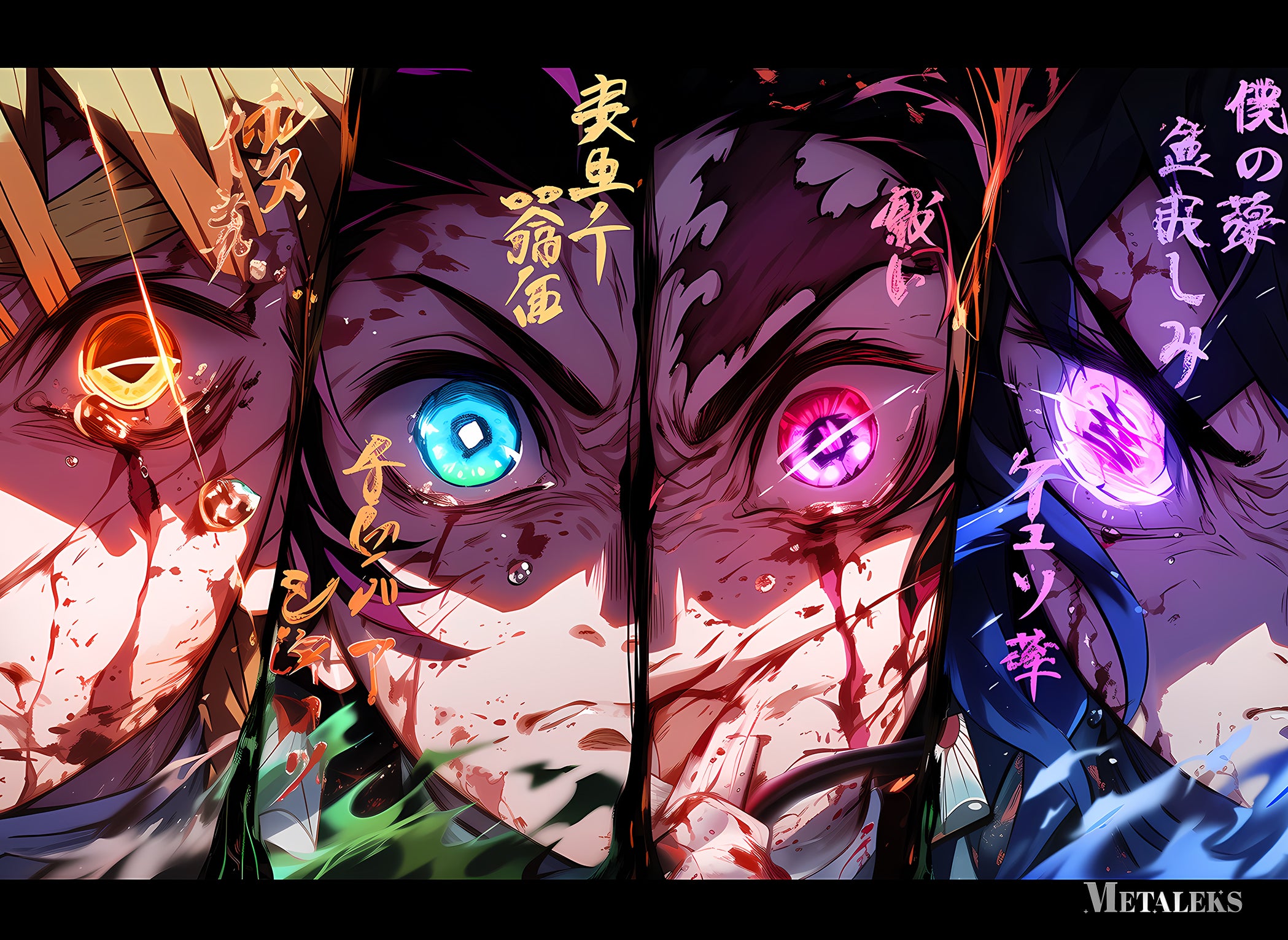 Zenetsu, Tanjiro, Nezuko, Inosuke | Demon Slayer