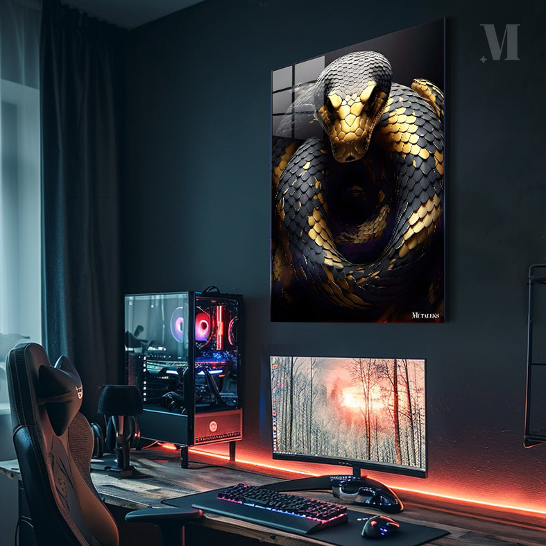 gold black python