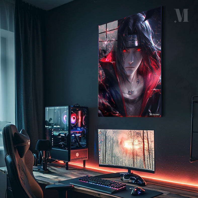 itachi uchiha neon portrait