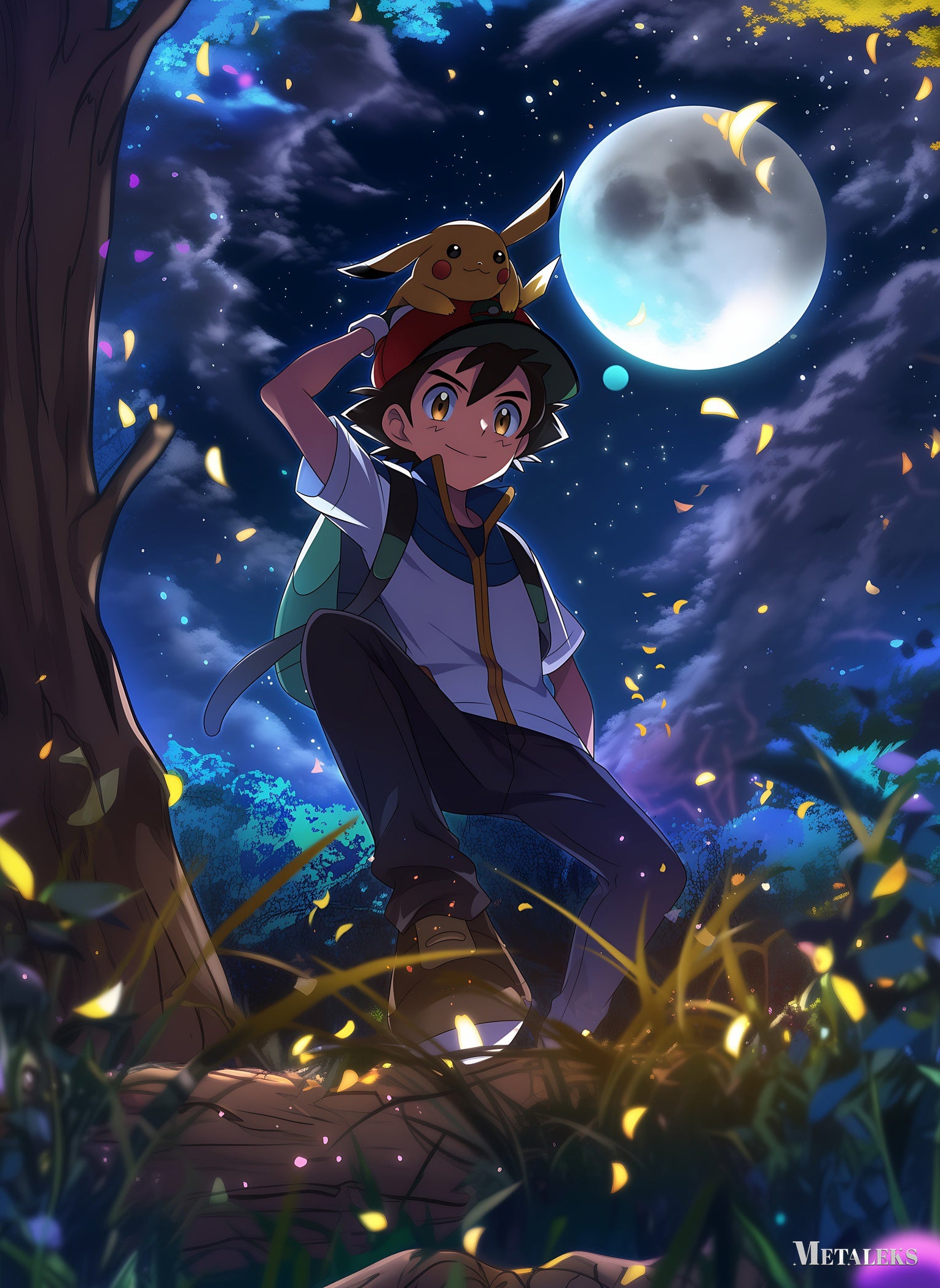 Ash pikachu in night H0729-25