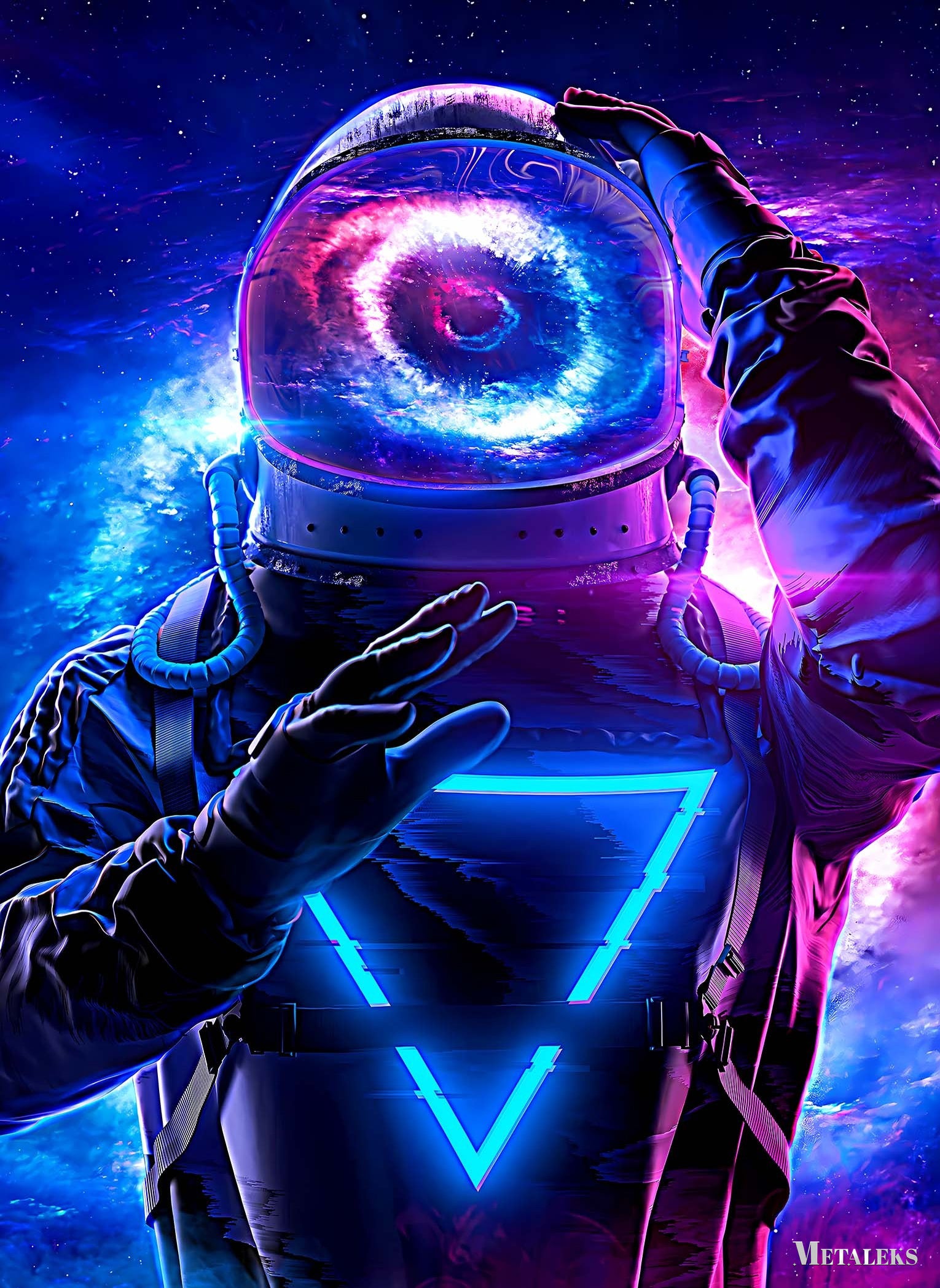 Astronaut blue purple