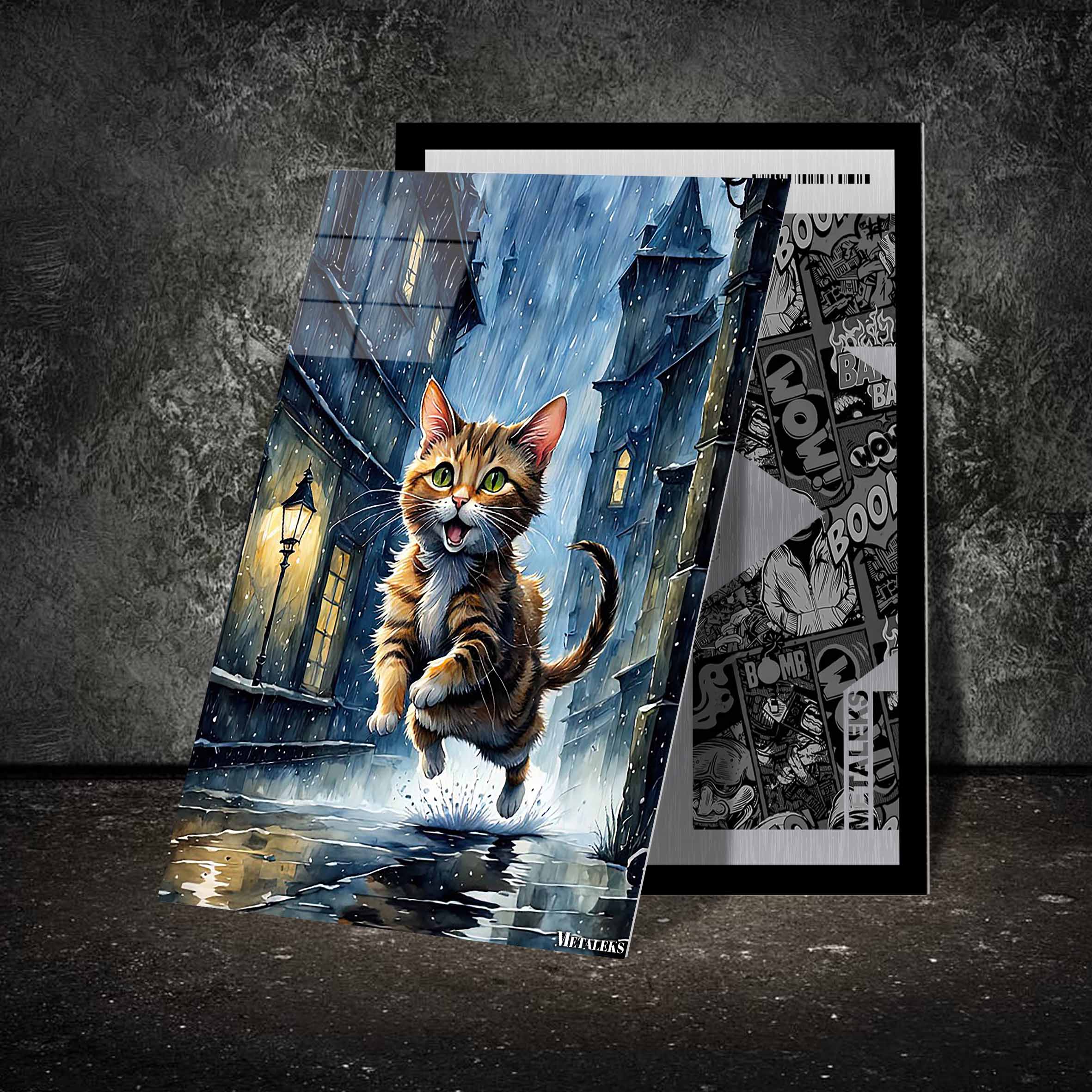 Cats under rainy