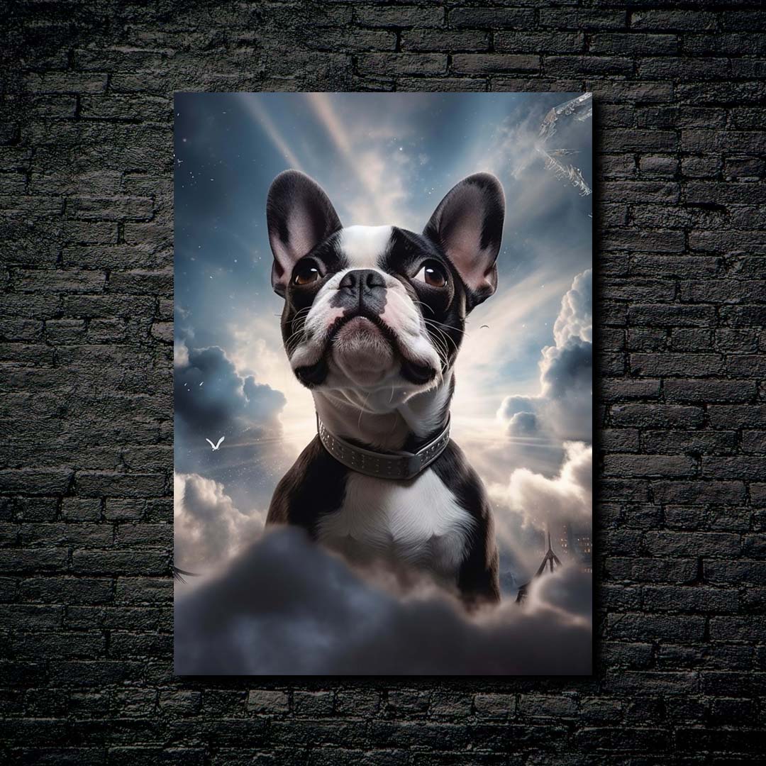 Cloudy Boston Terrier