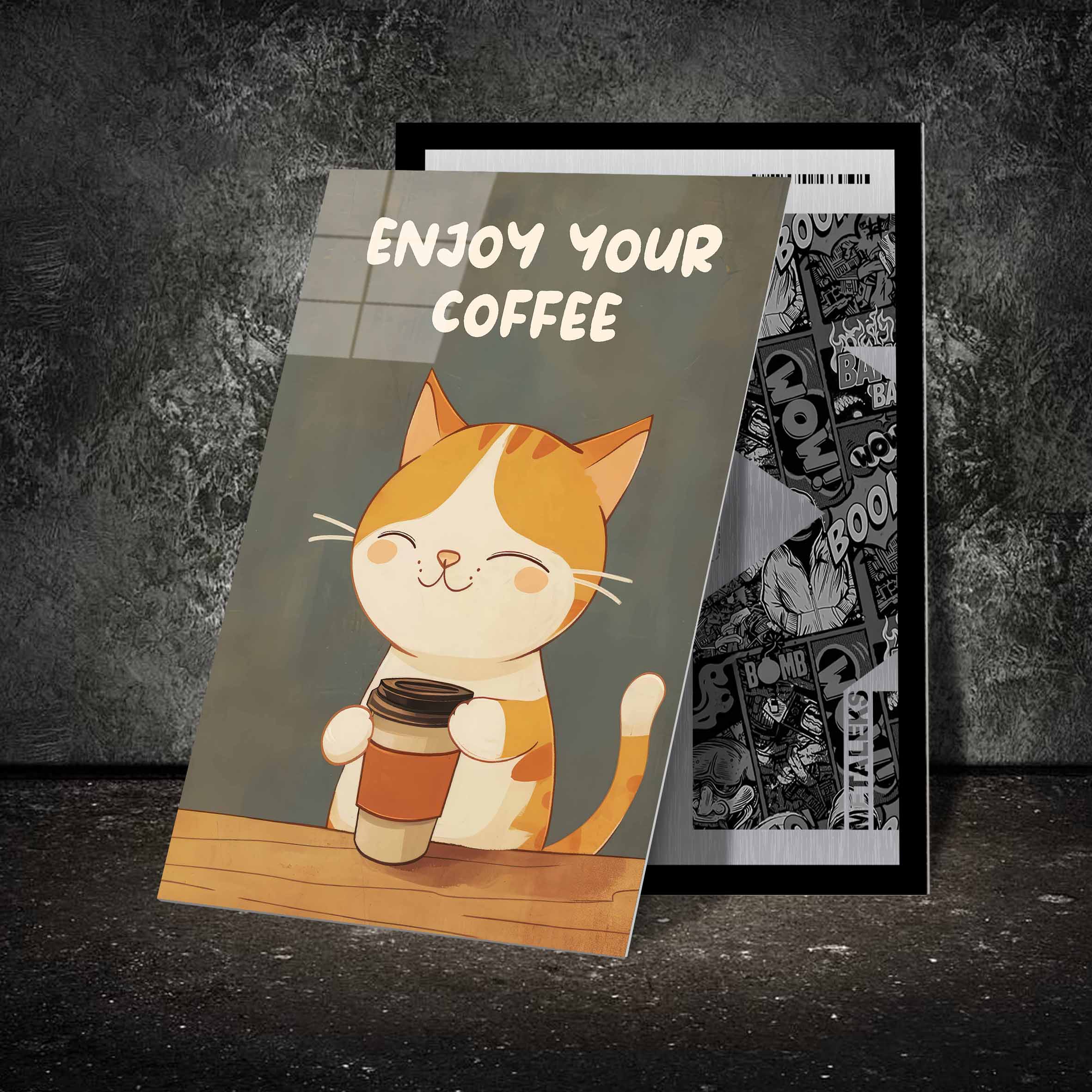 Coffee Cat Retro