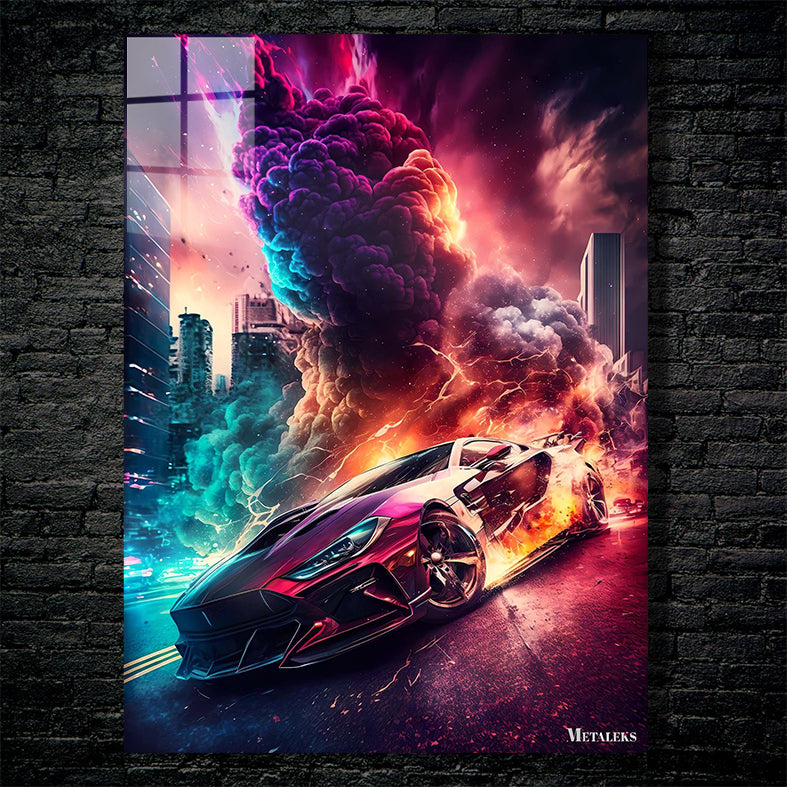 Colorful Sportscar Burnout