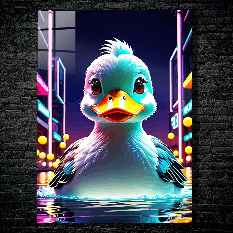 Duck in the air neon