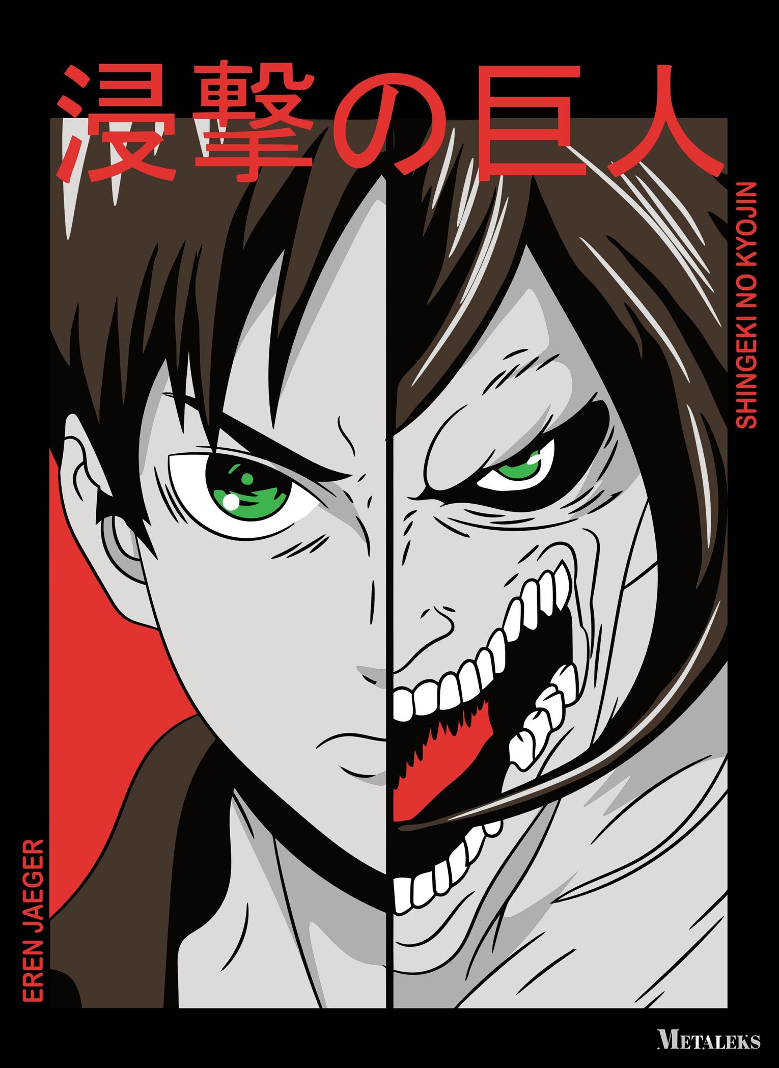 Eren Yeager Attack on Titan Poster - Epic Anime Wall Art Print  H0801-25
