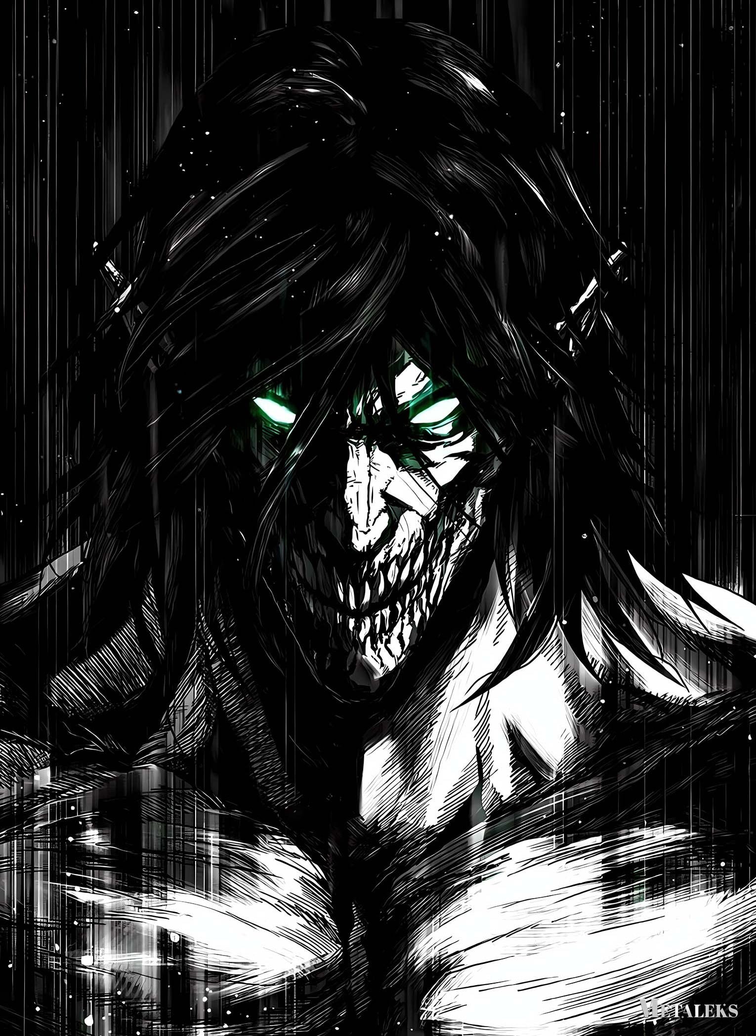 Eren Yeager Black and White