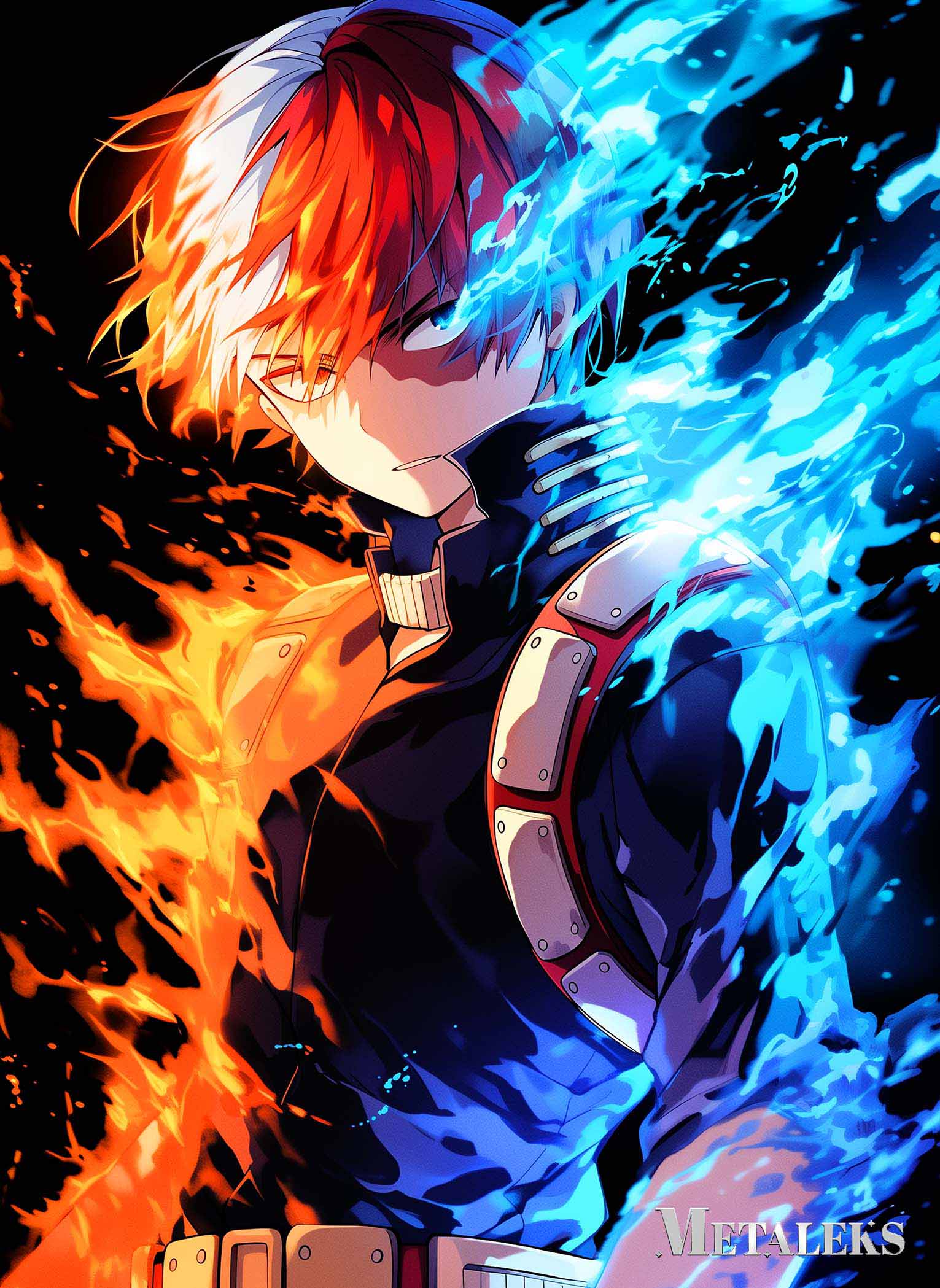 GE0195 Shoto Todoroki Neon Art   My Hero Academia