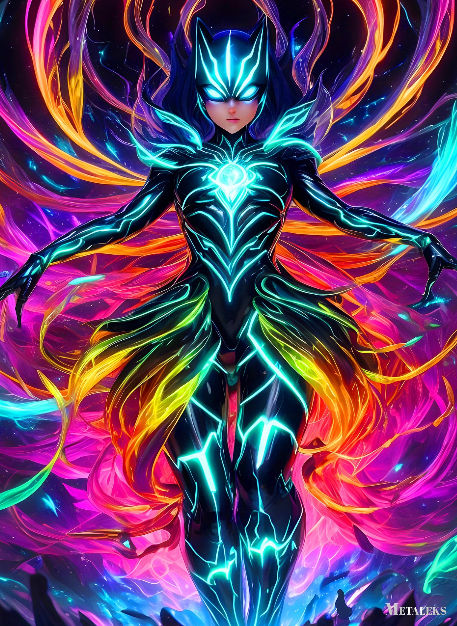 Ghost in the shell cat color neon