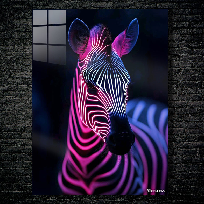 Glowing Neon Zebra