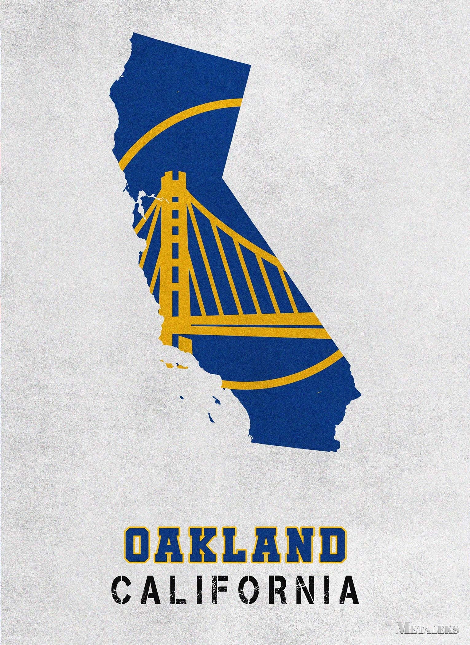 Golden State Warriors Oakland California State map