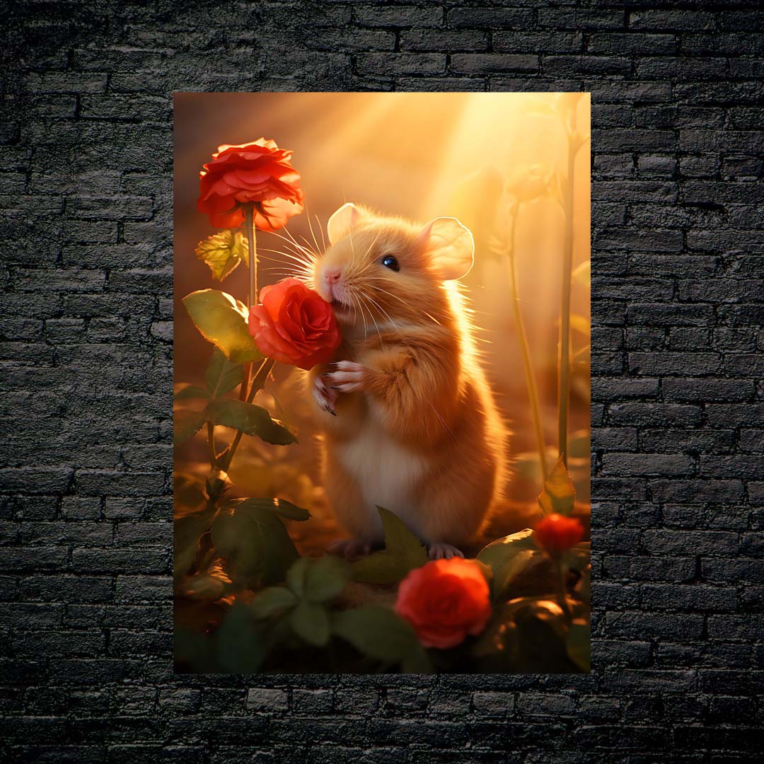 Hamster in Roses