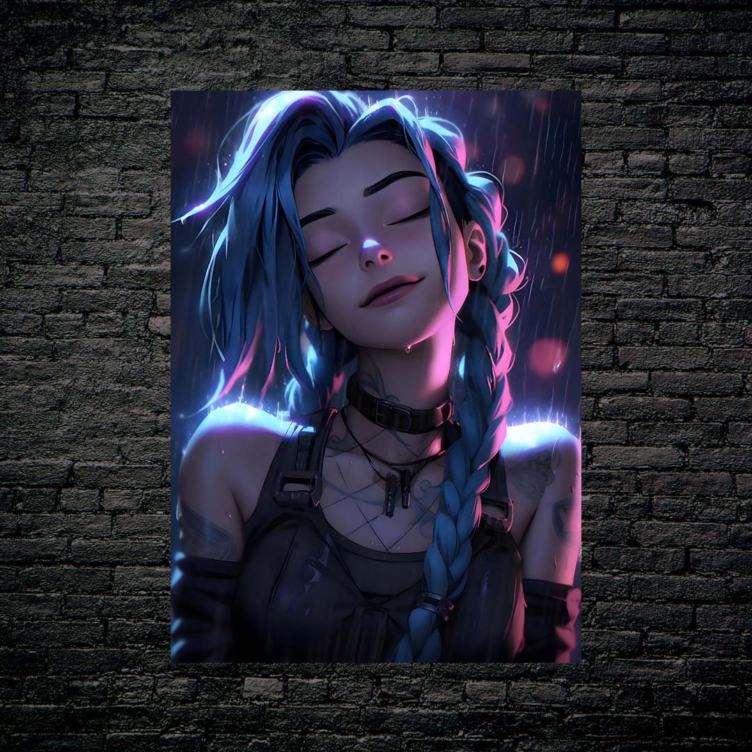 Jinx from arcane in the rain