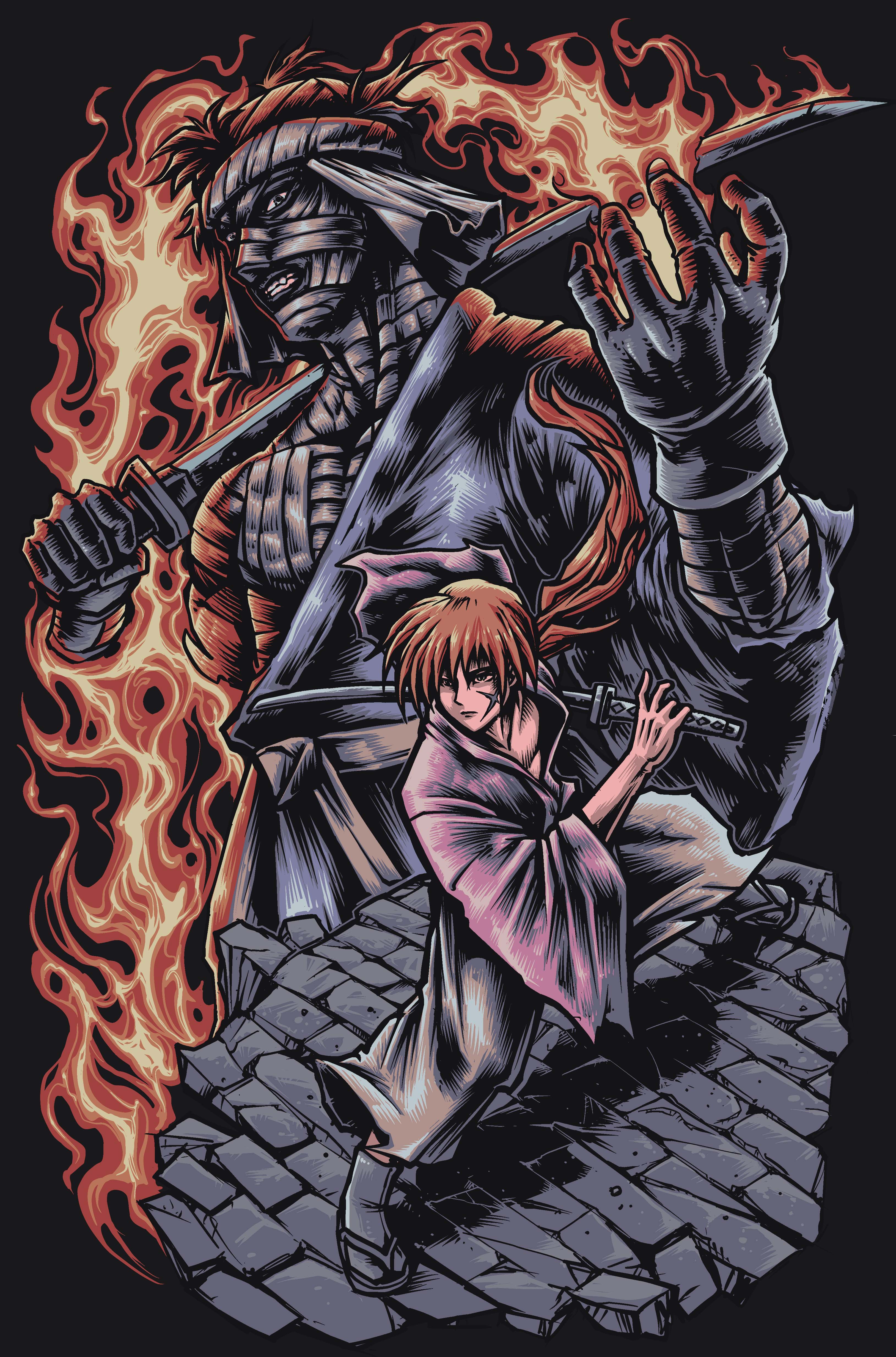 KENSHIN VS SHISHIO- ARTWORK BY heryana_art