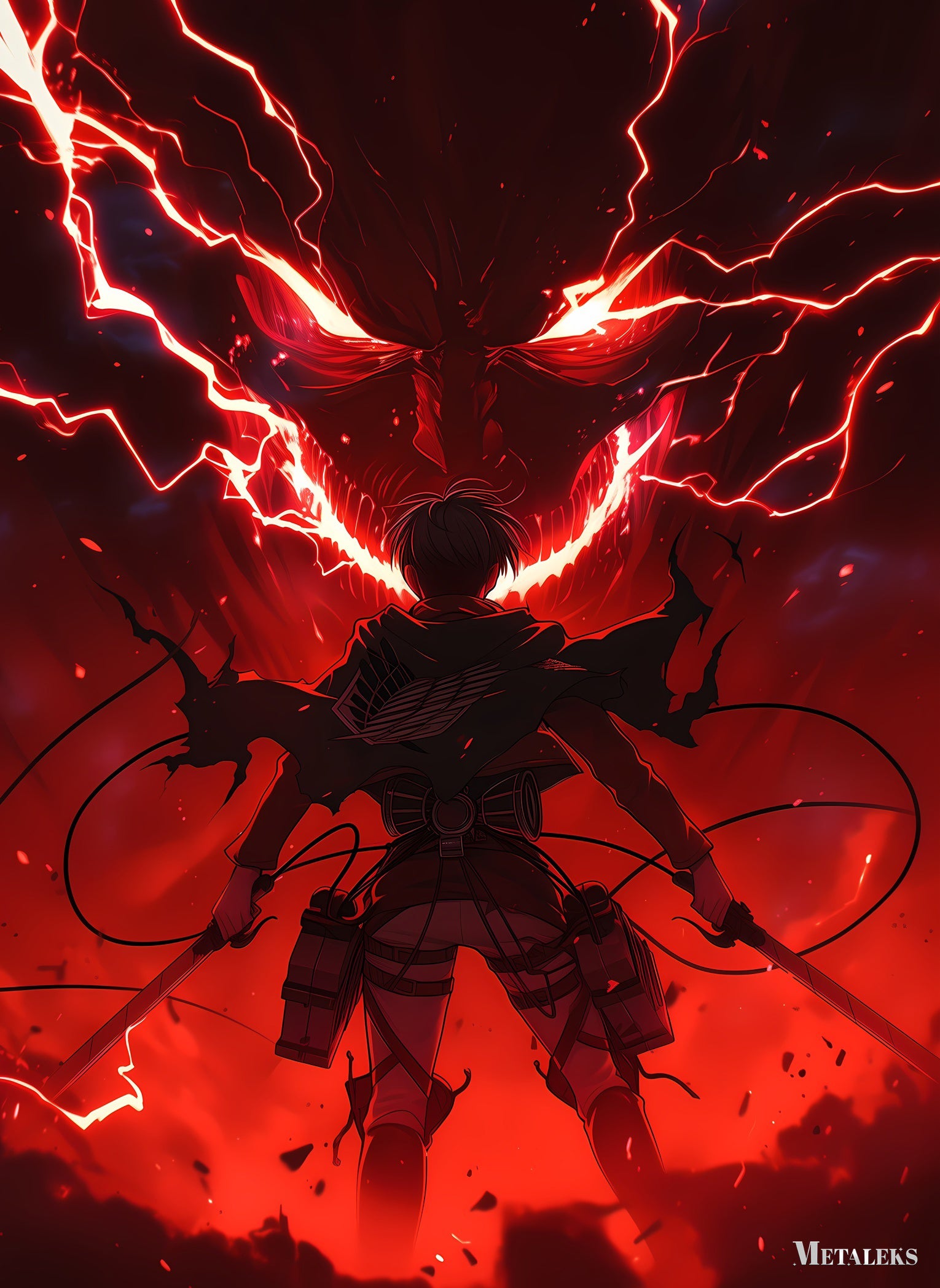 Levi Lightning Red  Atack On Titan