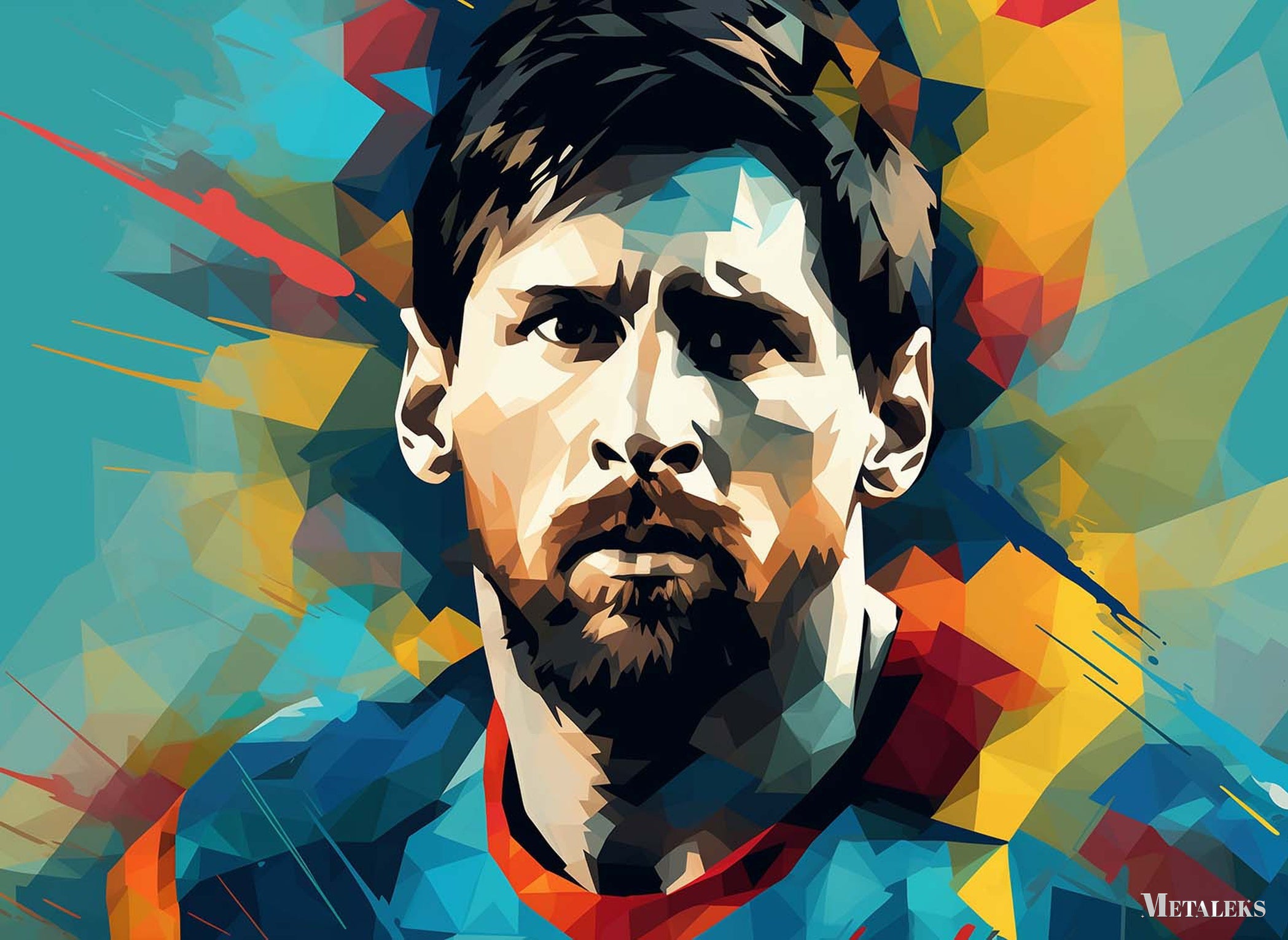 Lionel Messi Face Pop Art