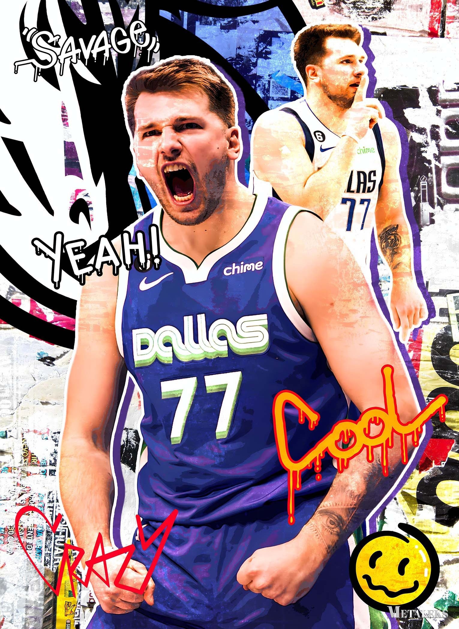 Luka Doncic Dallas Mavericks Graffiti