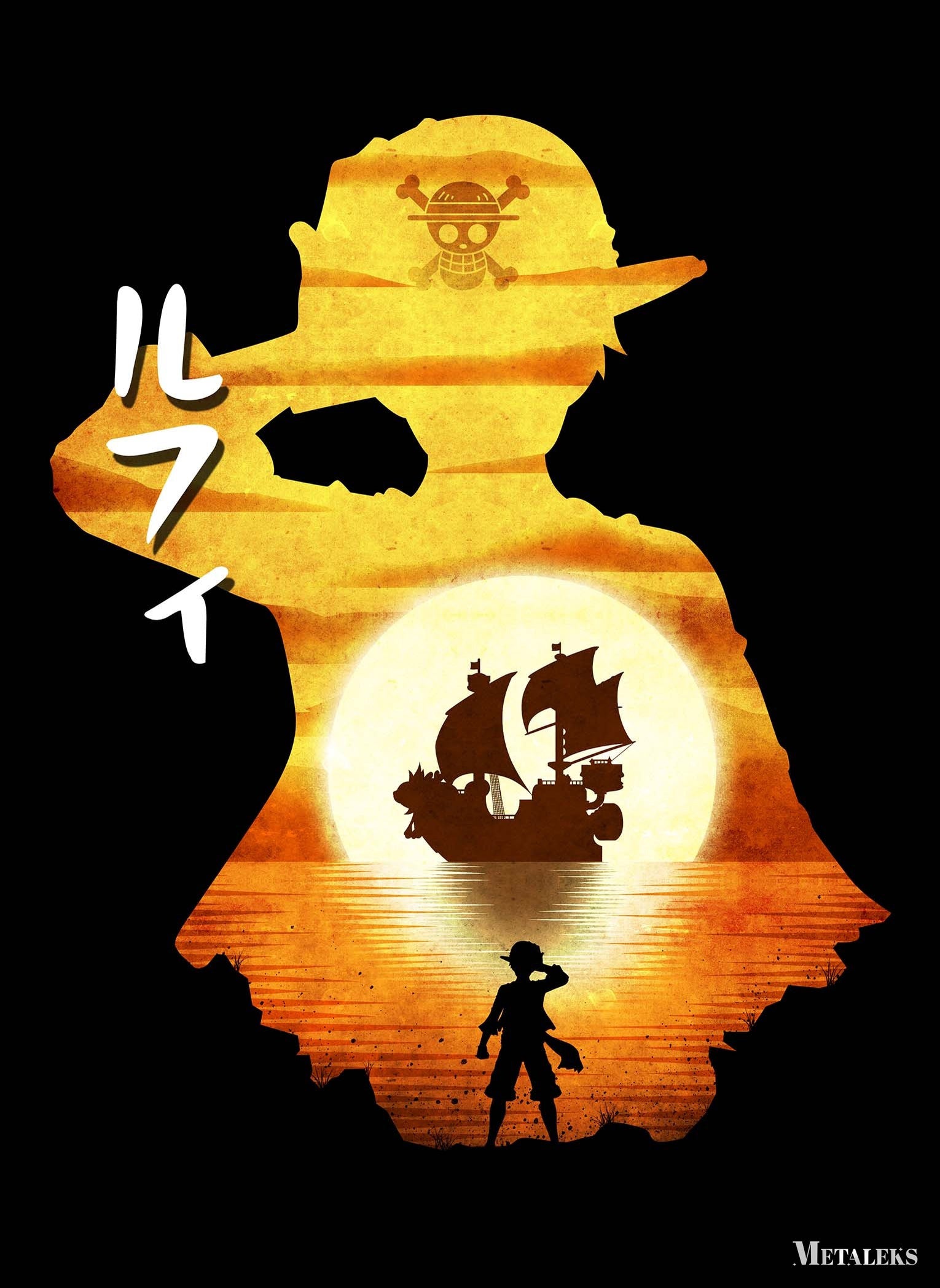 Minimalist Silhouette Luffy 3