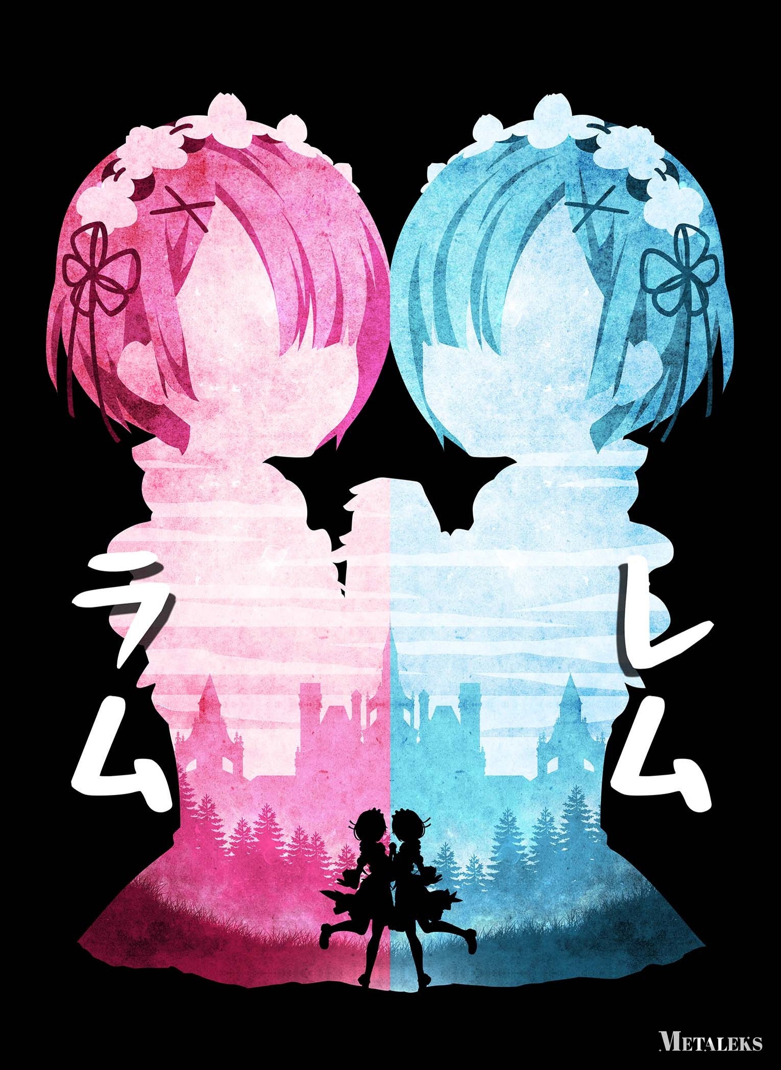 Minimalist Silhouette Ram & Rem 2