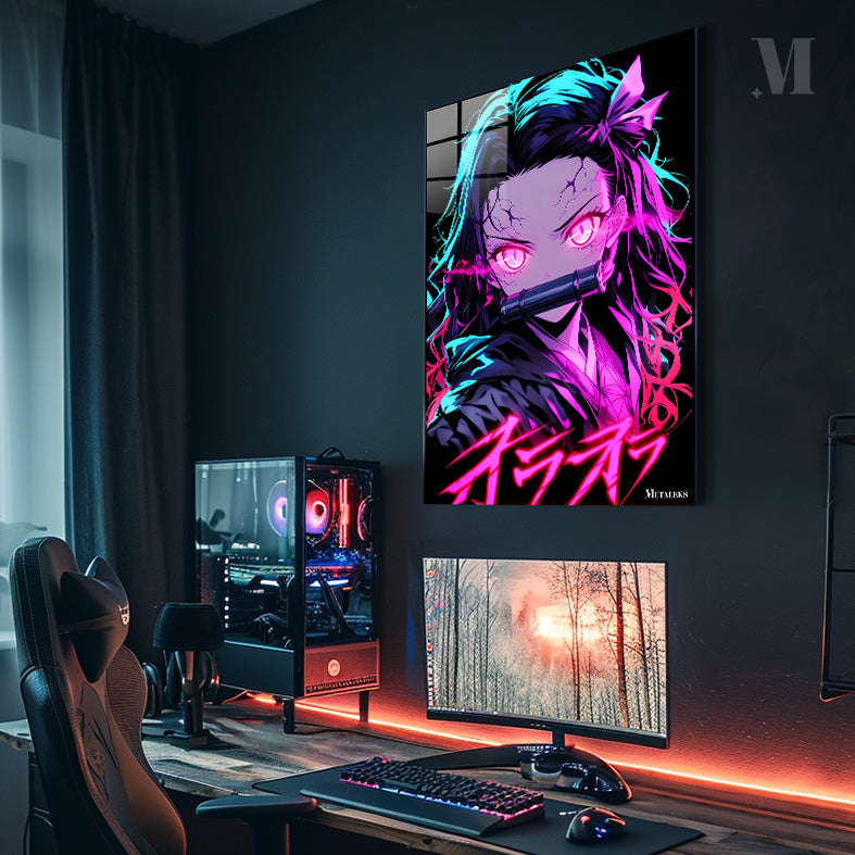 Neon Collor Nezuko Kamado - Anime Demon Slayer