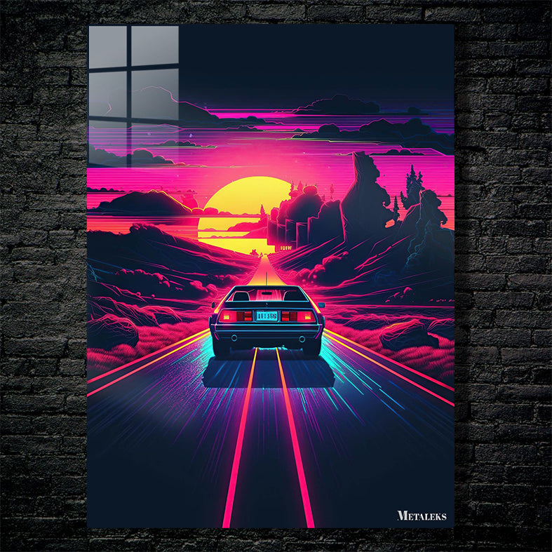Neon Retro Car