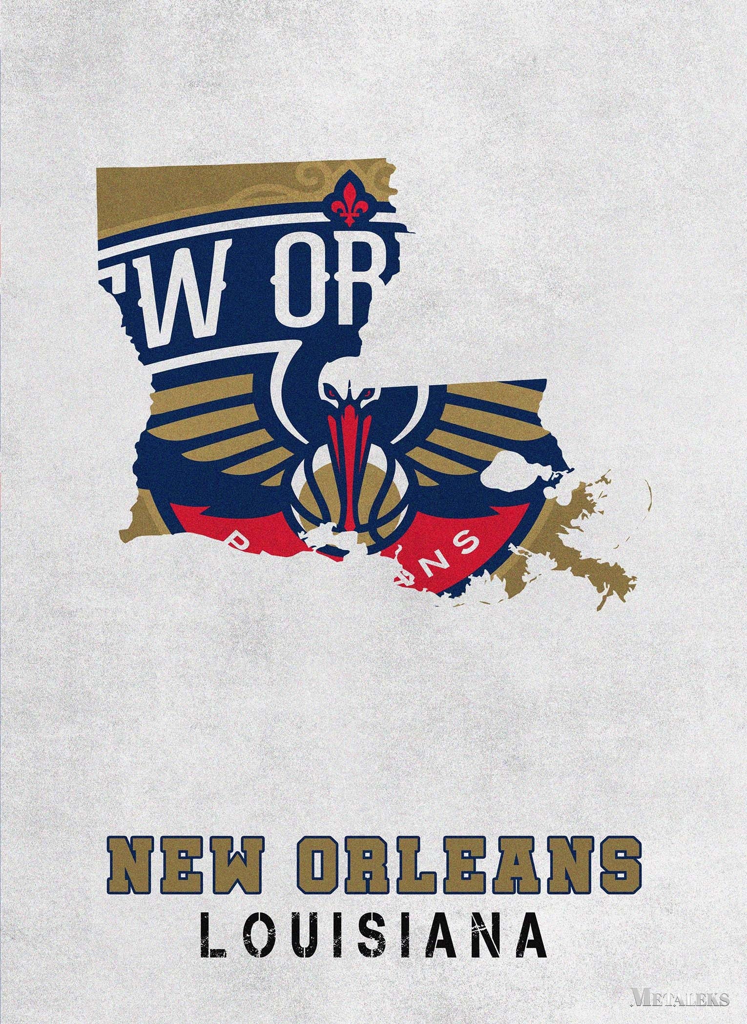 New Orleans Pelicans New Orleans Louisiana State Map