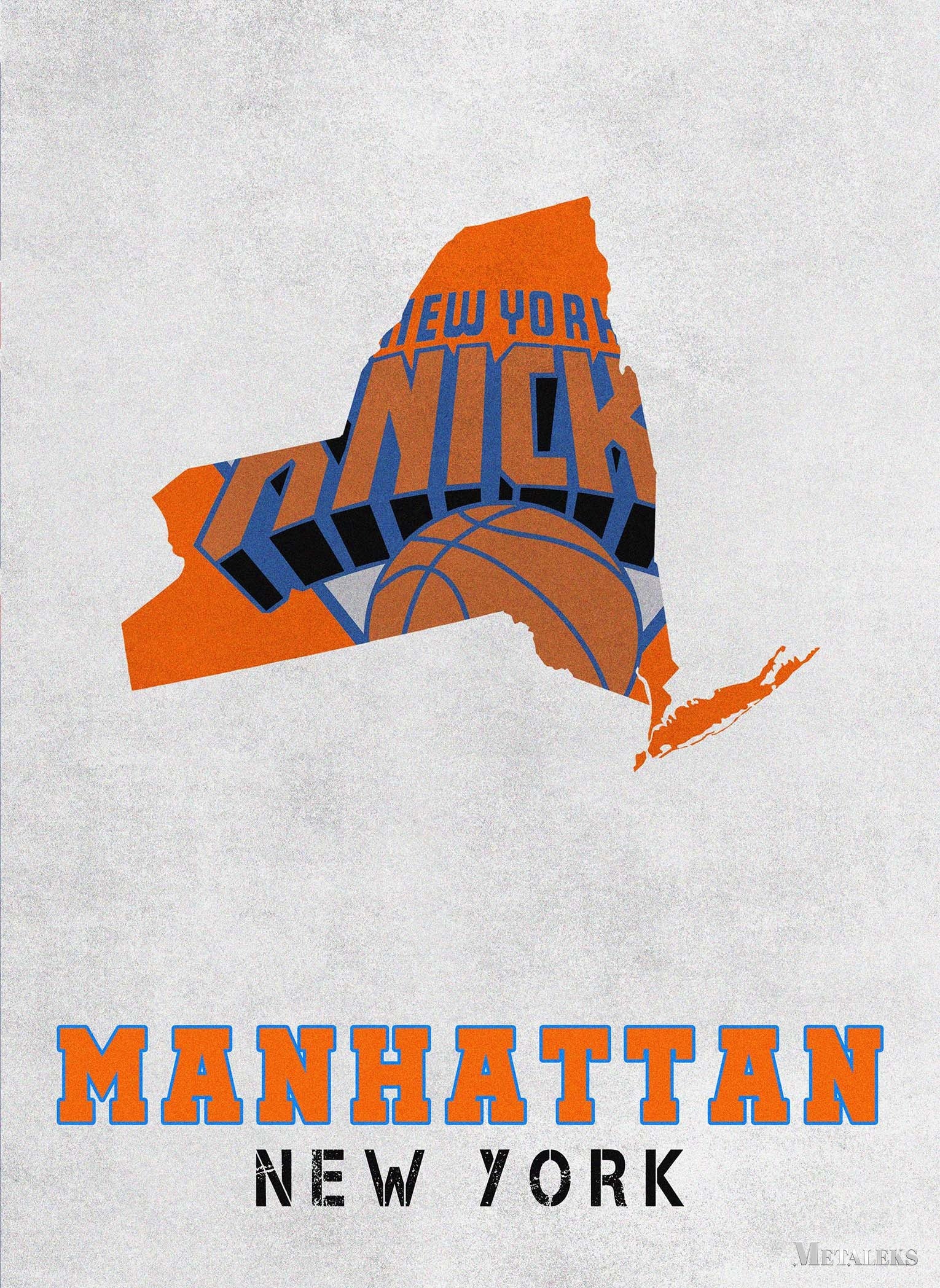 New York Knicks Manhattan New York State Map02