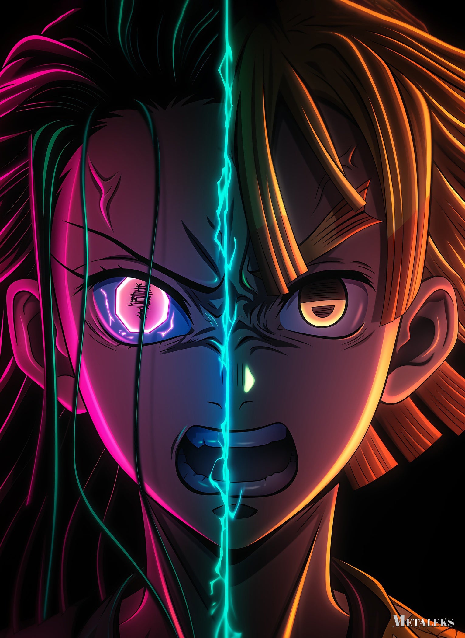 Nezuko Zenitsu neon H0729-25
