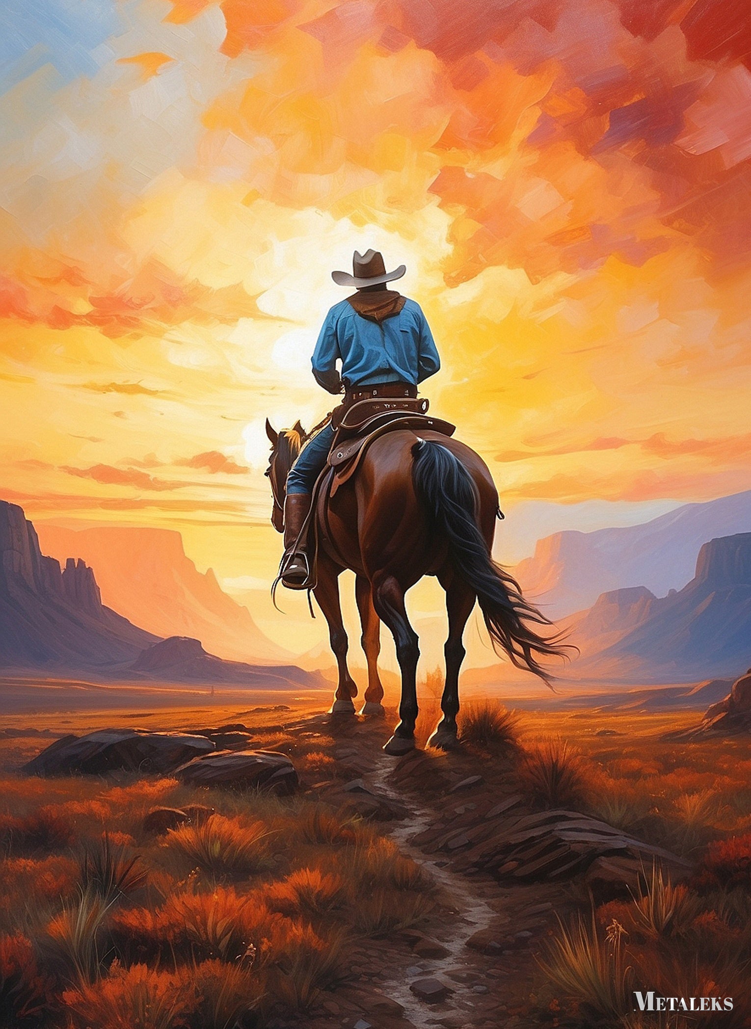 Painting of People Riding Horses