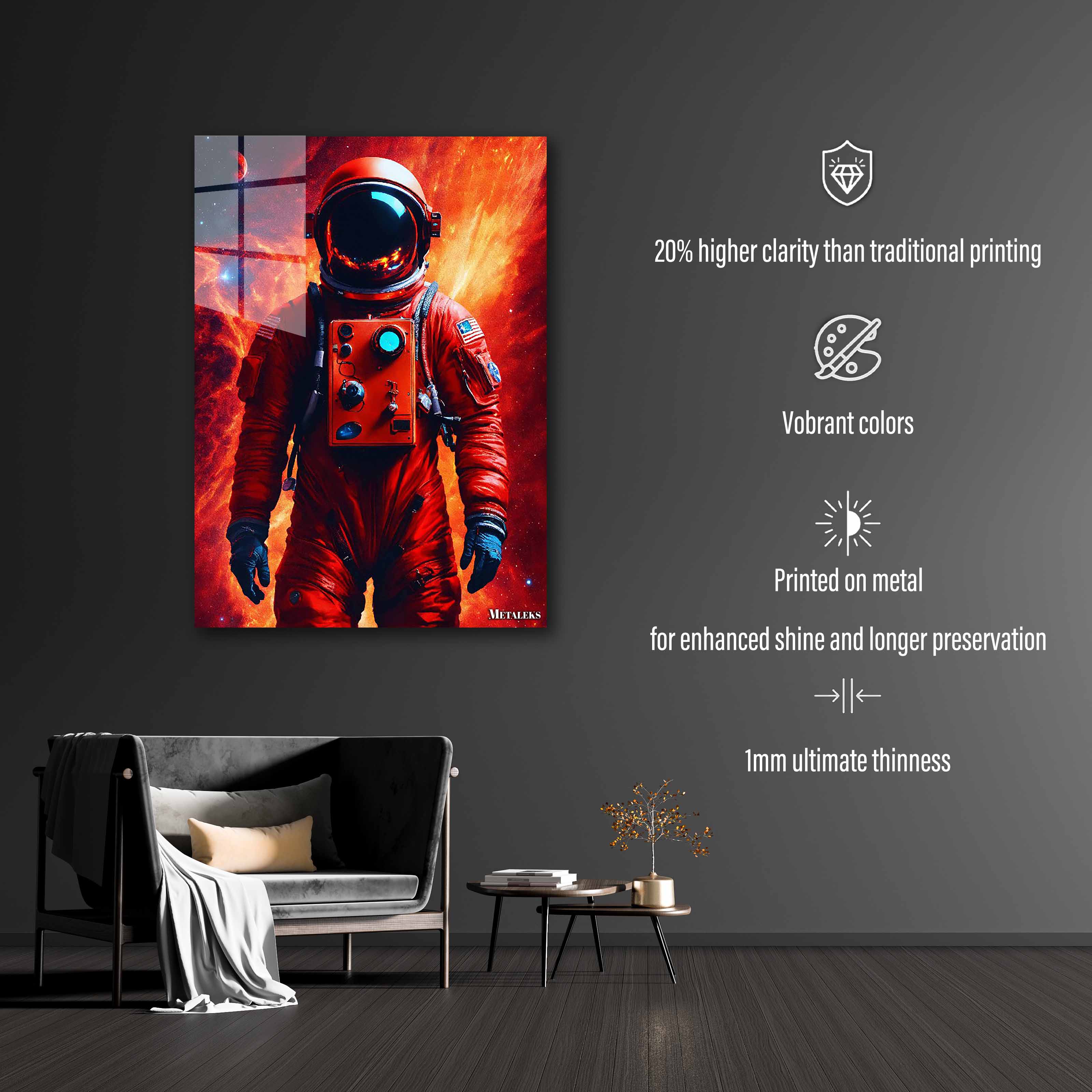 Red Astronaut Poster