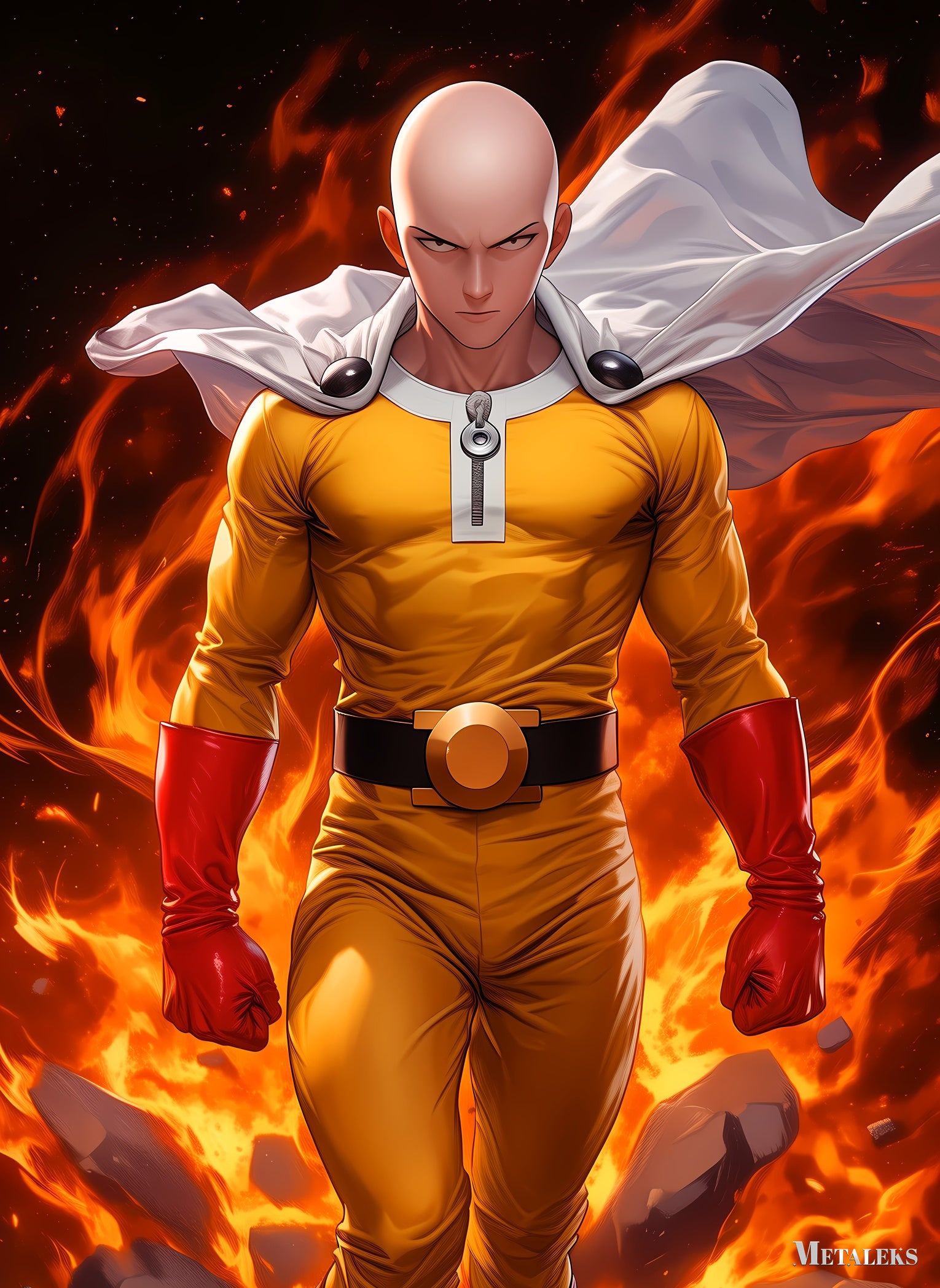 Saitama on Fire   One-Punch Man