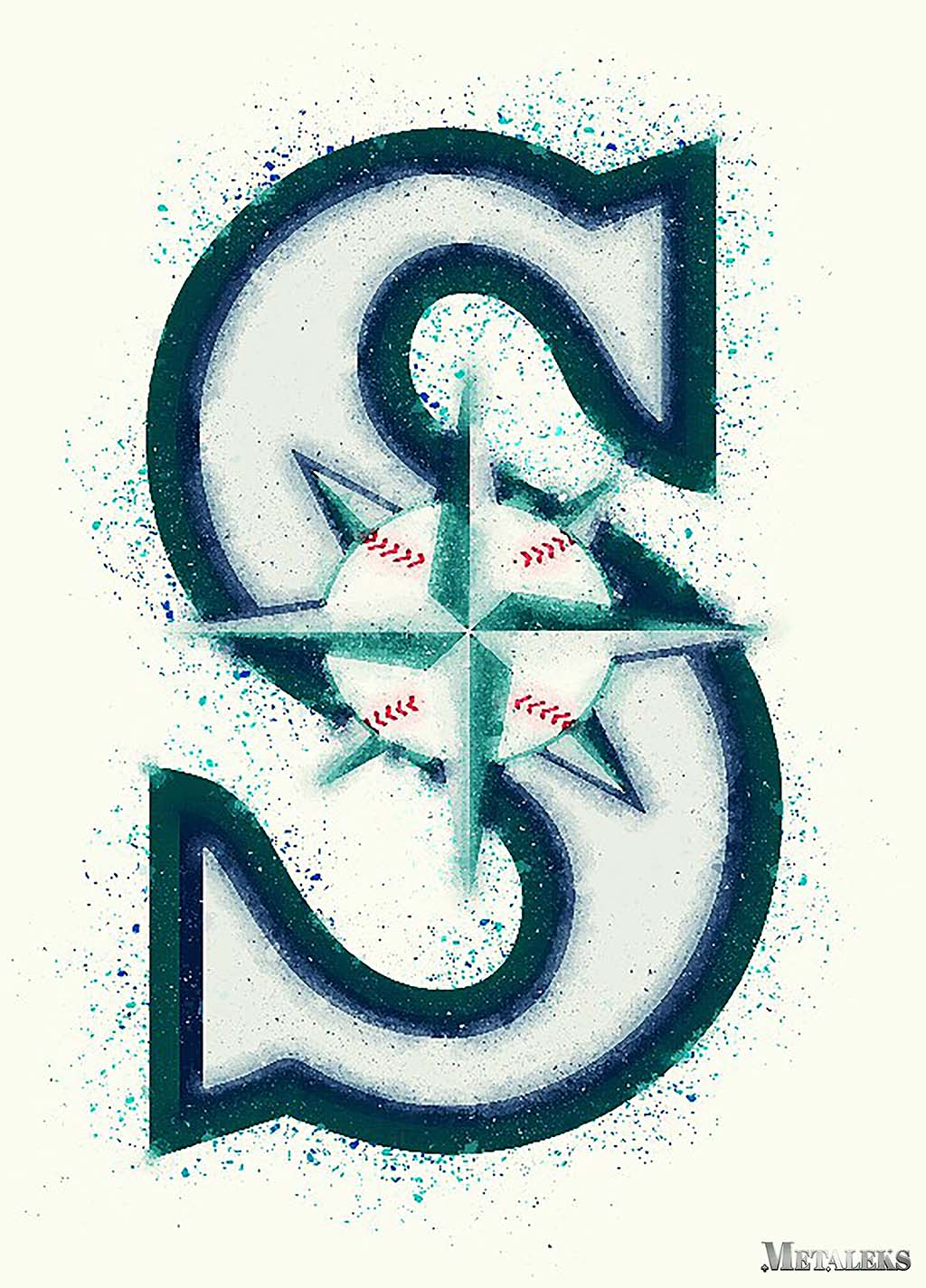 Seattle Mariners Watercolor