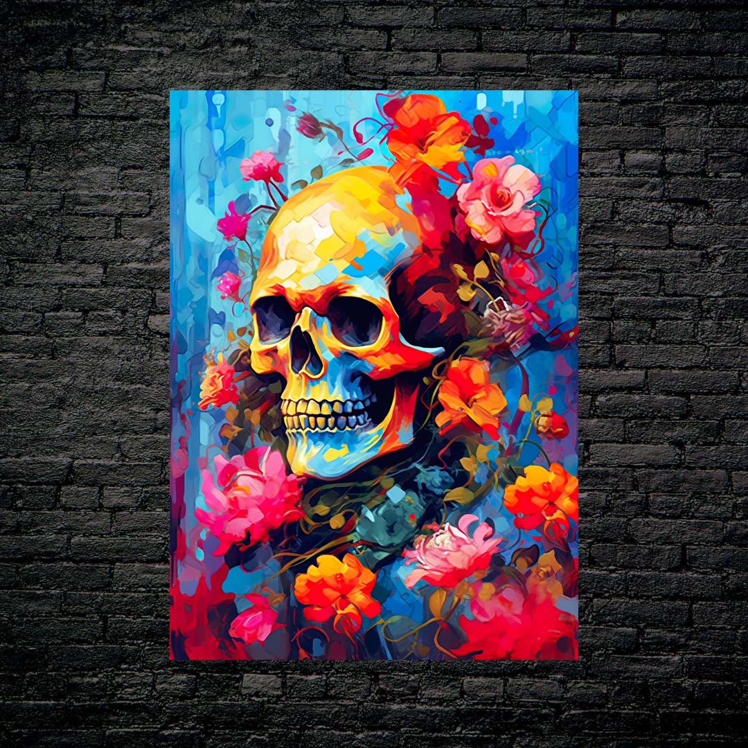 Skull in Roses