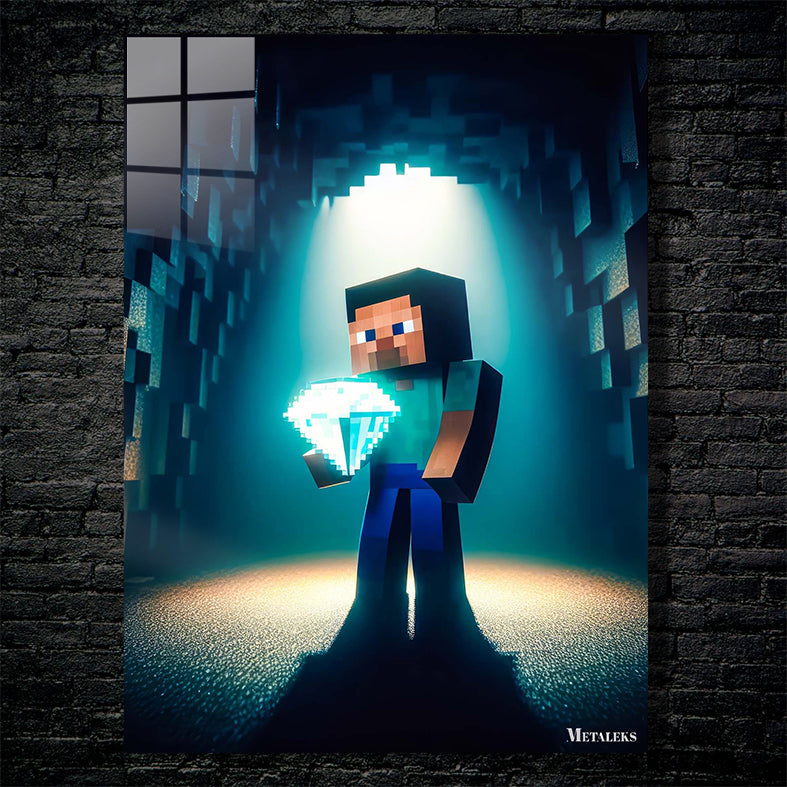 Steve with a diamond