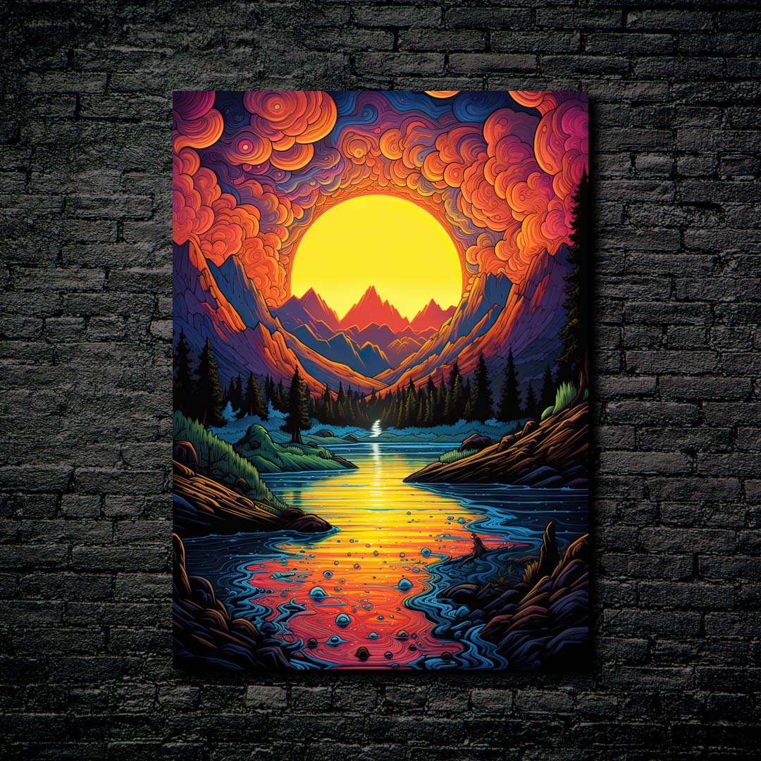 Sunlit Peaks_ Psychedelic Reflections and Mythic Symbolism