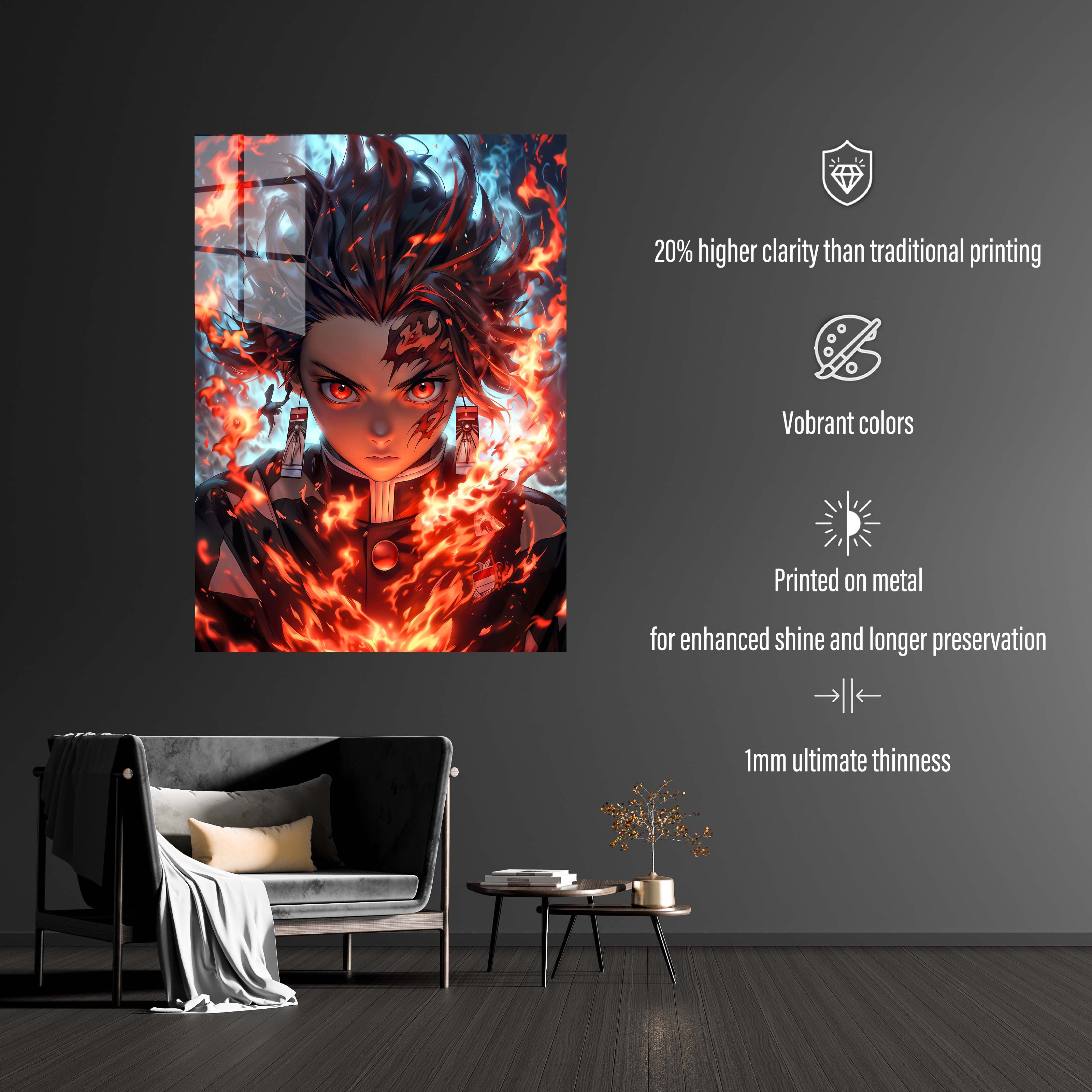 Tanjiro Kamado Fire Poster