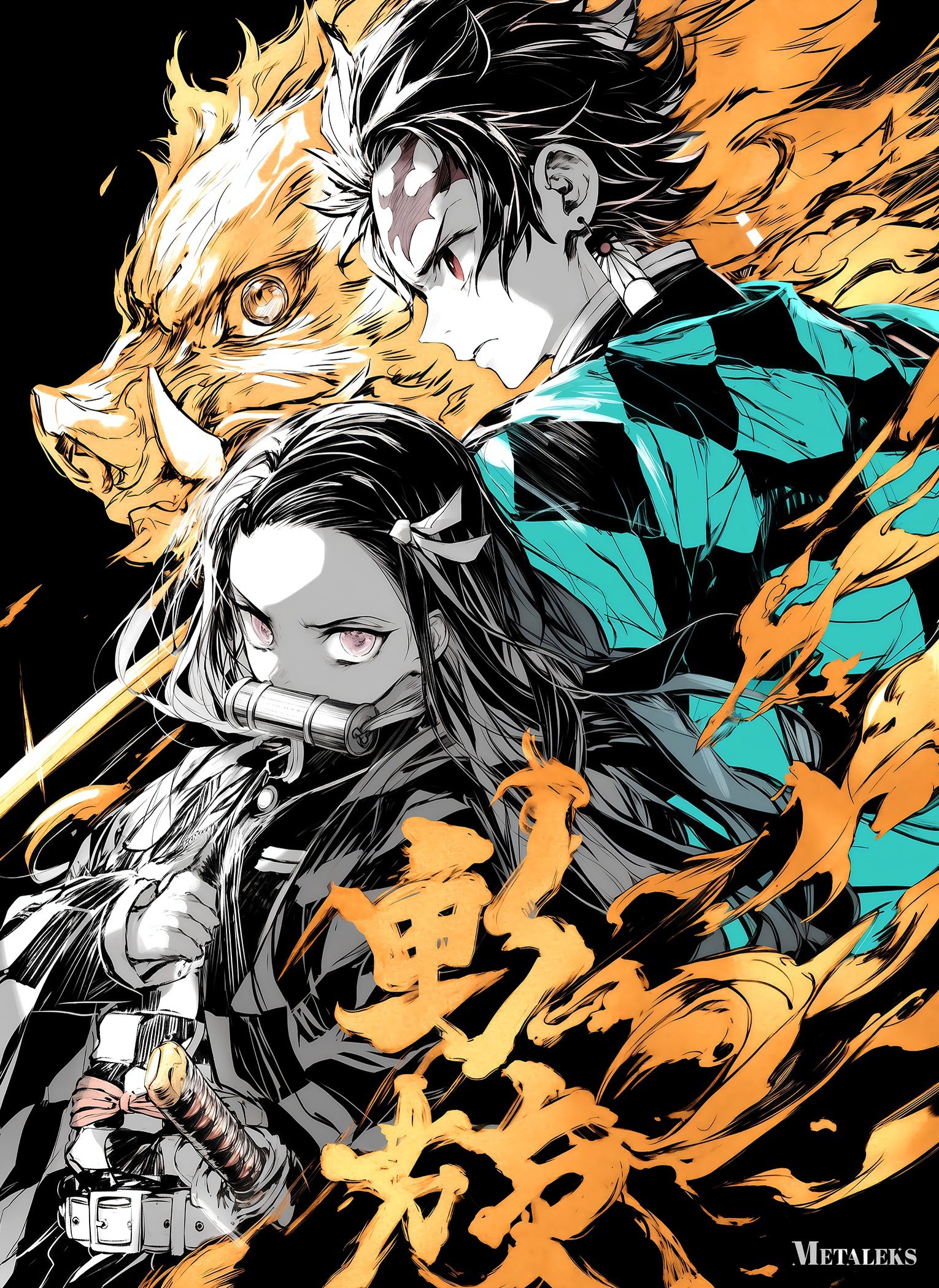 Tanjiro, Nezukao And Inosuke   Demon Slayer