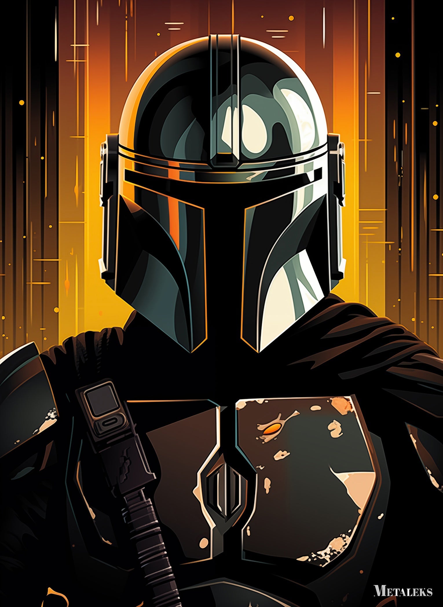 The Mandalorian on fire