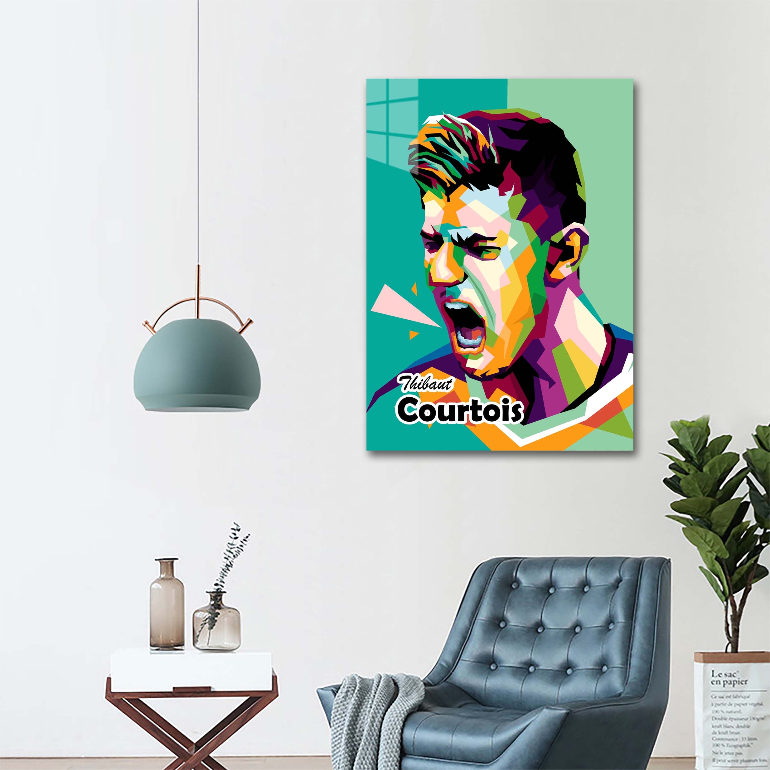 Thibaut Cortois legend football in trending pop art